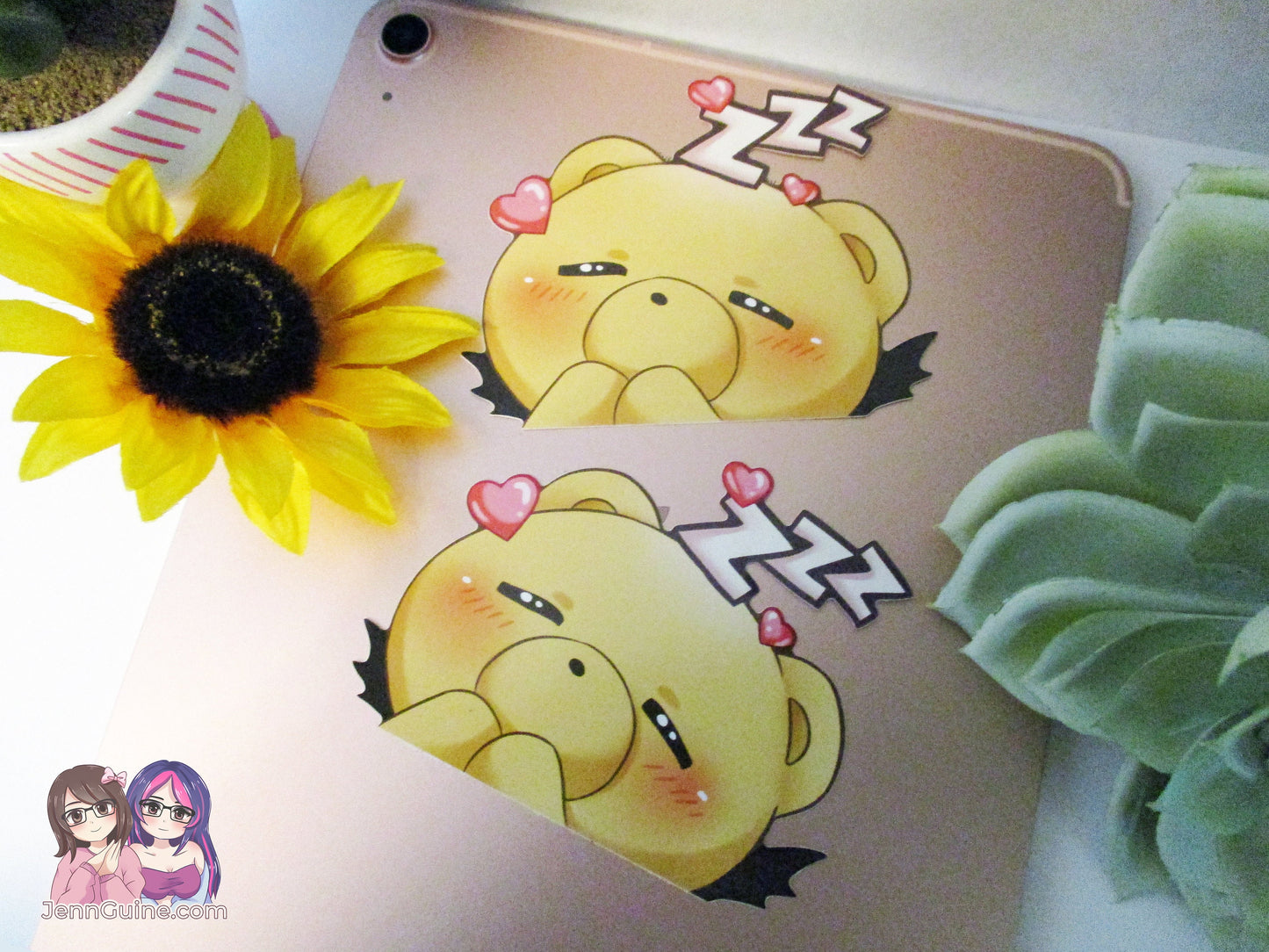 LOW STOCK Sleepy Princess in the Demon Castle Teddy Demon 3in Peeker Peeking Sticker Die-Cut Decal