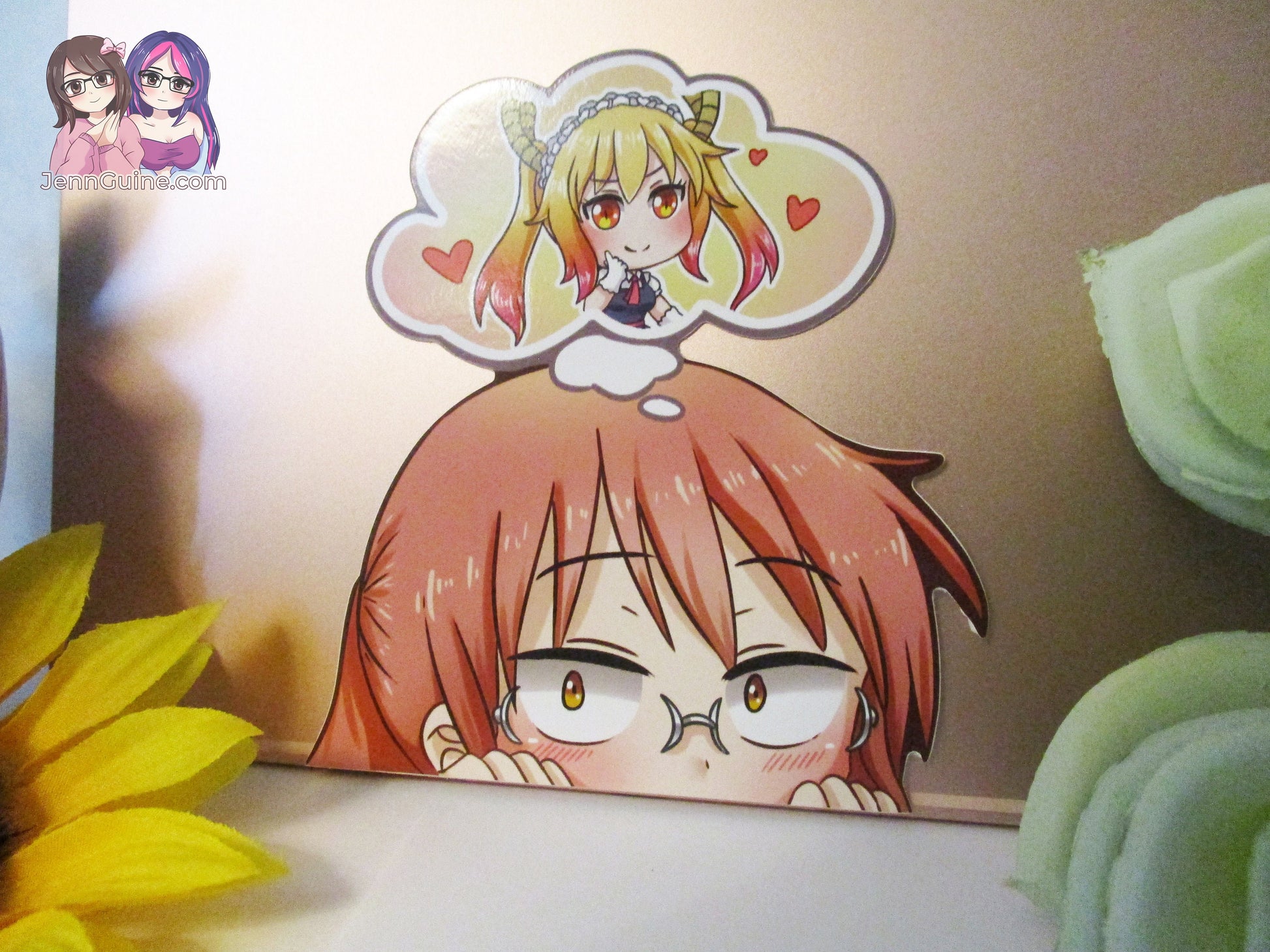 Miss Kobayashi x Tohru Dragon Maid 3in Peeker Peeking Sticker Die-Cut Decal