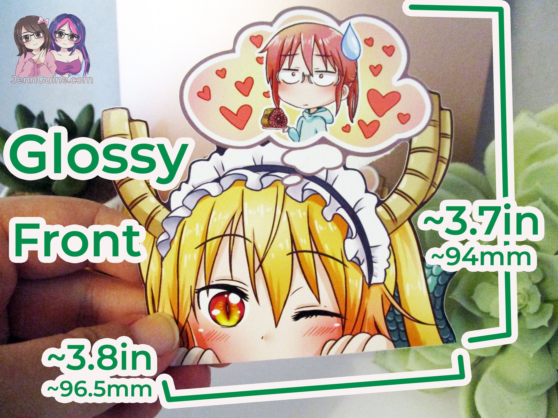 Miss Kobayashi x Tohru Dragon Maid 3in Peeker Peeking Sticker Die-Cut Decal