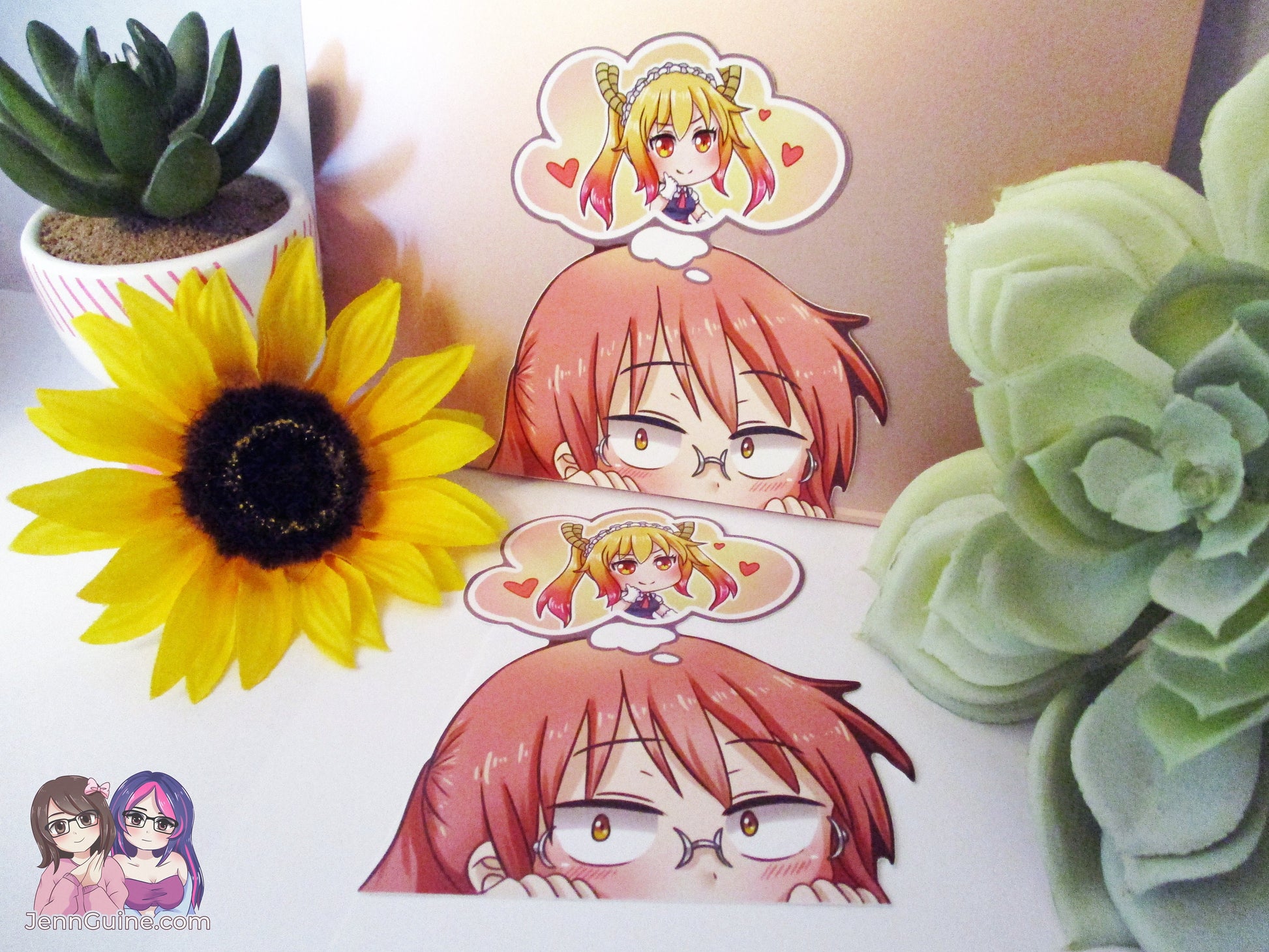 Miss Kobayashi x Tohru Dragon Maid 3in Peeker Peeking Sticker Die-Cut Decal