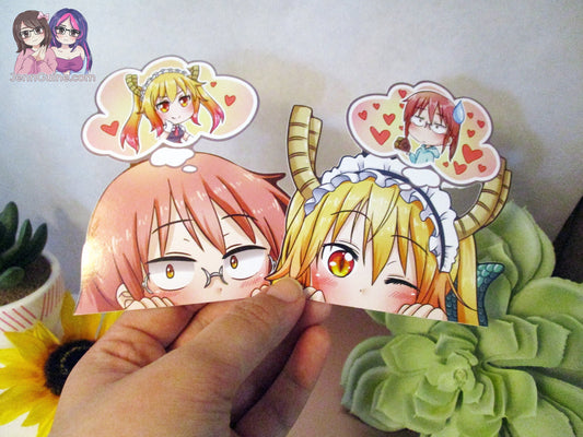 Miss Kobayashi x Tohru Dragon Maid 3in Peeker Peeking Sticker Die-Cut Decal