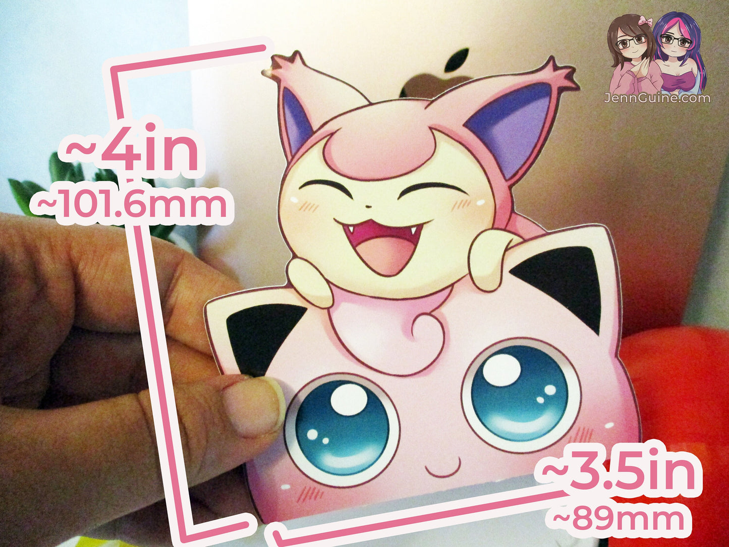Jigglypuff Skitty Pink Pokemon 3in Peeker Peeking Sticker Die-Cut Decal