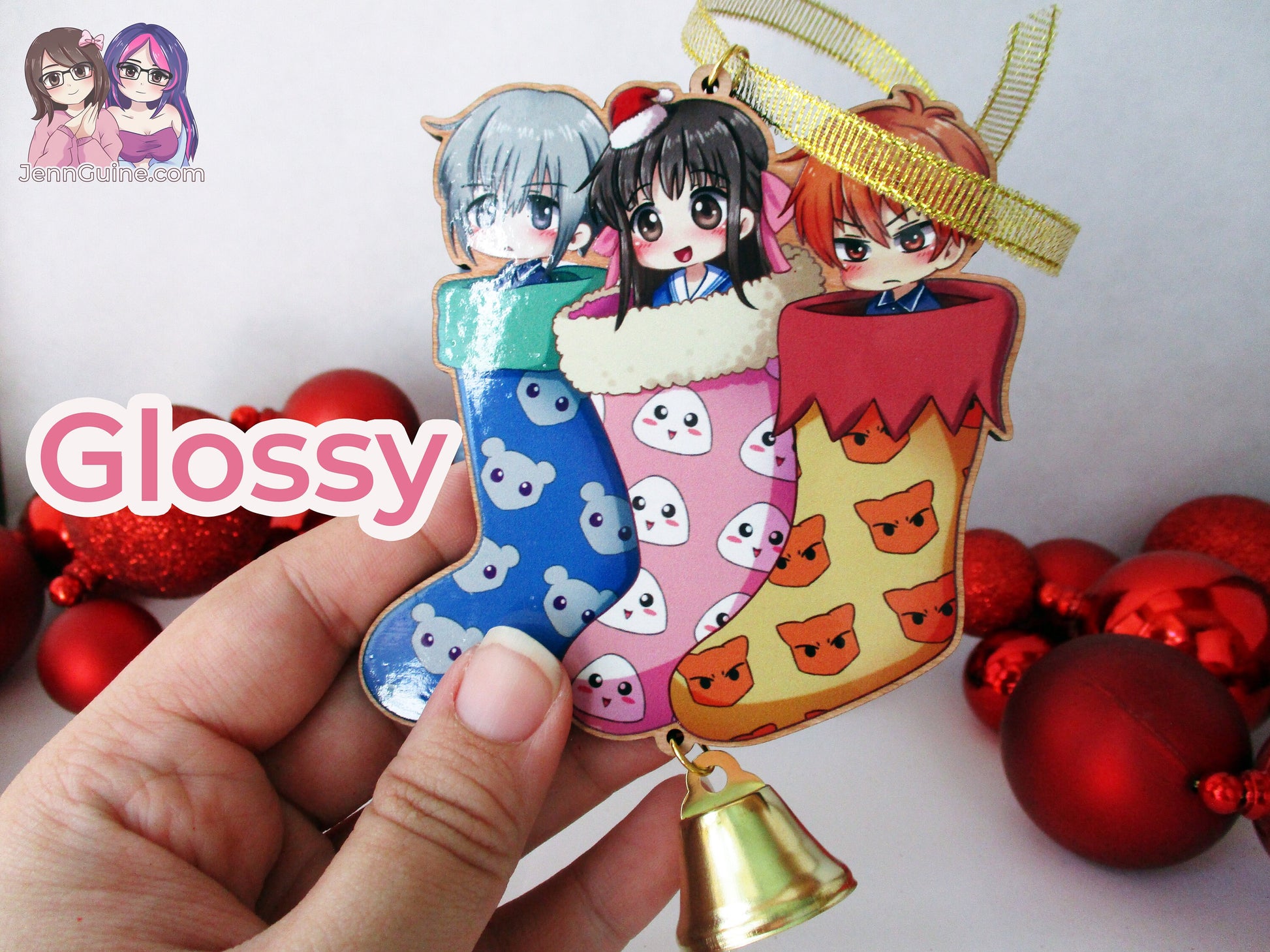 Fruits Basket Wooden Christmas Ornament - Yuki Tohru Kyo Stockings (read description)