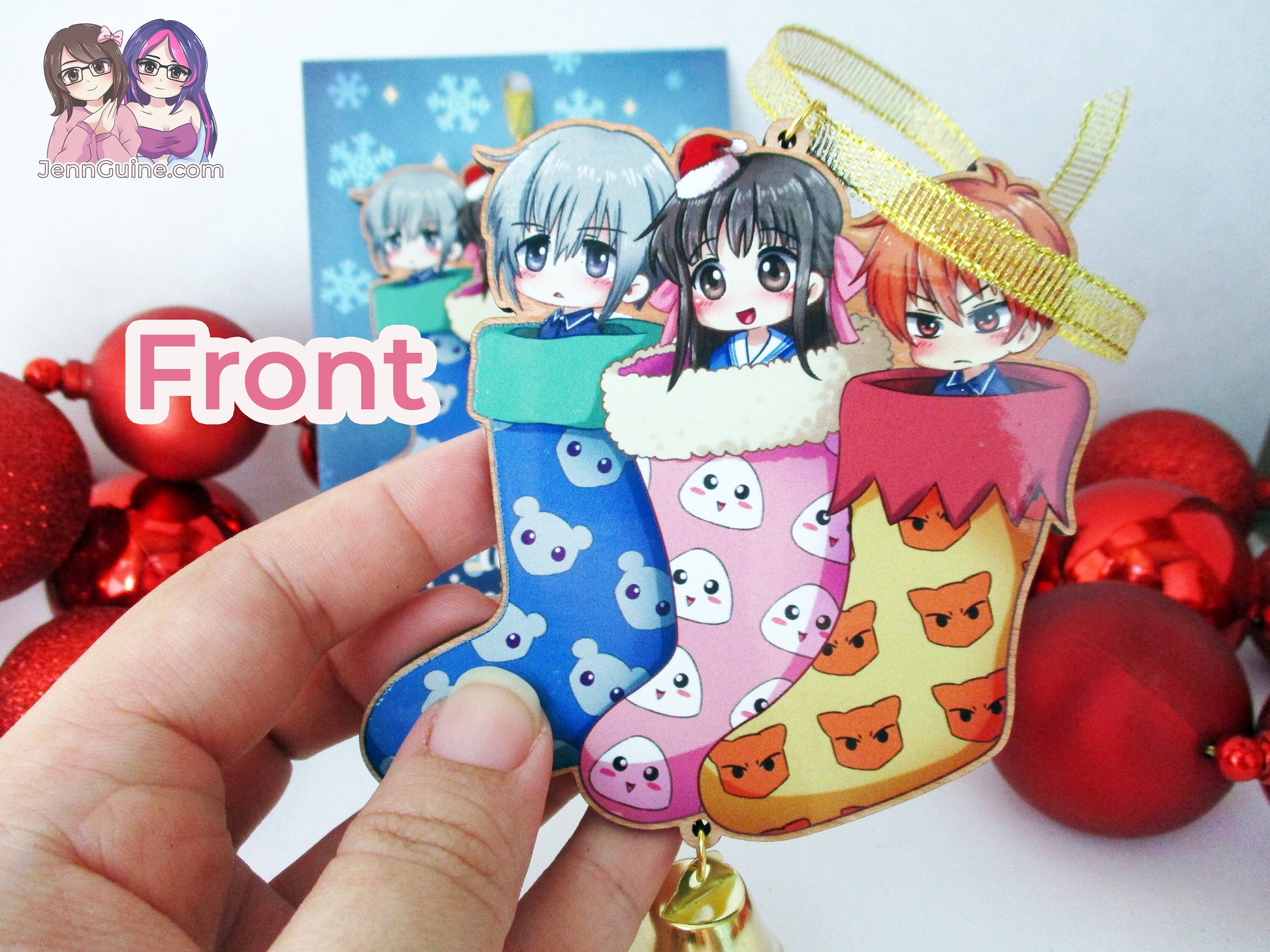 Fruits Basket Wooden Christmas Ornament - Yuki Tohru Kyo Stockings (read description)