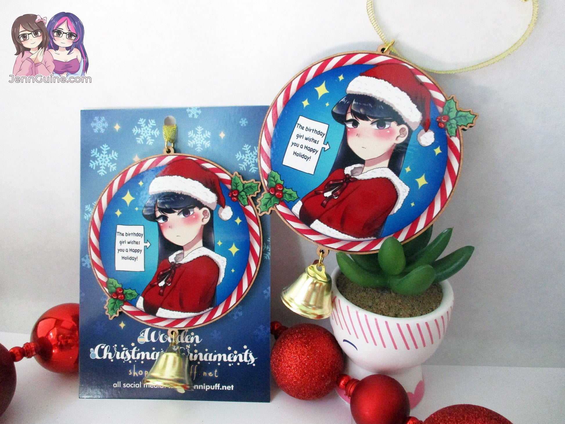 Komi-san Can't Communicate Wooden Christmas Ornament - Komi Birthday Girl (read description) No restocks when sold out