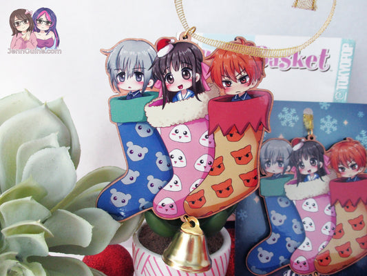 Fruits Basket Wooden Christmas Ornament - Yuki Tohru Kyo Stockings (read description)