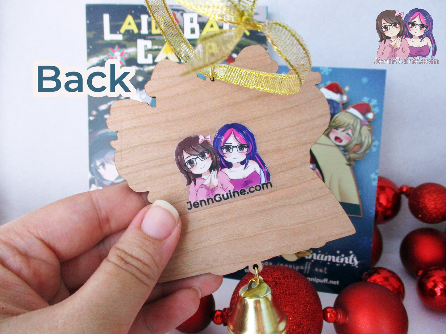 Yuru Camp Laid Back Camp Tent Wooden Christmas Ornament - Nadeshiko Rin Aoi Ena Chiaki (read description)