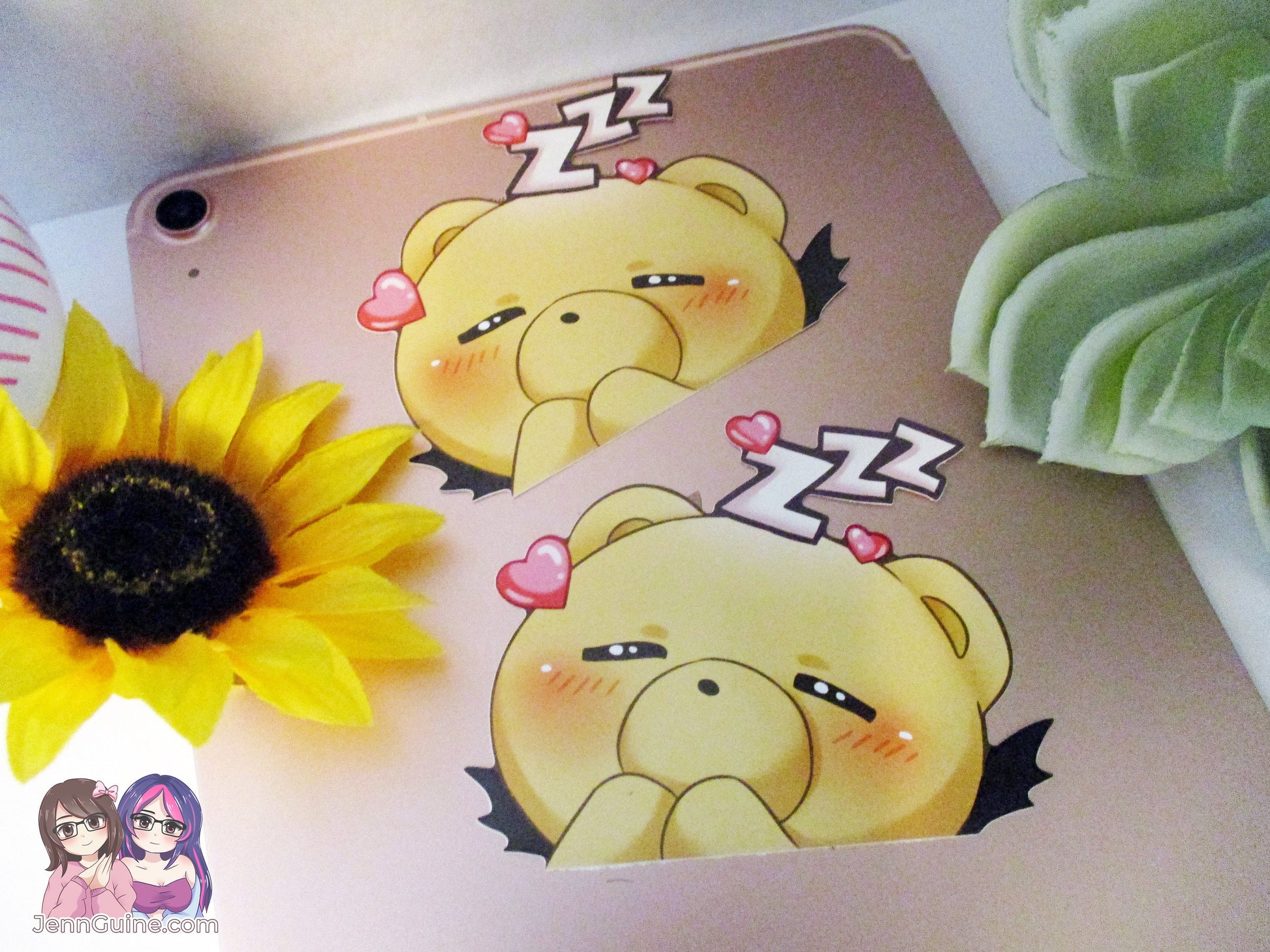LOW STOCK Sleepy Princess in the Demon Castle Teddy Demon 3in Peeker Peeking Sticker Die-Cut Decal