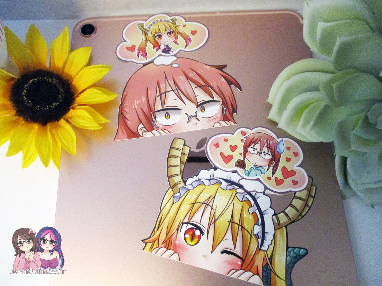 Miss Kobayashi x Tohru Dragon Maid 3in Peeker Peeking Sticker Die-Cut Decal
