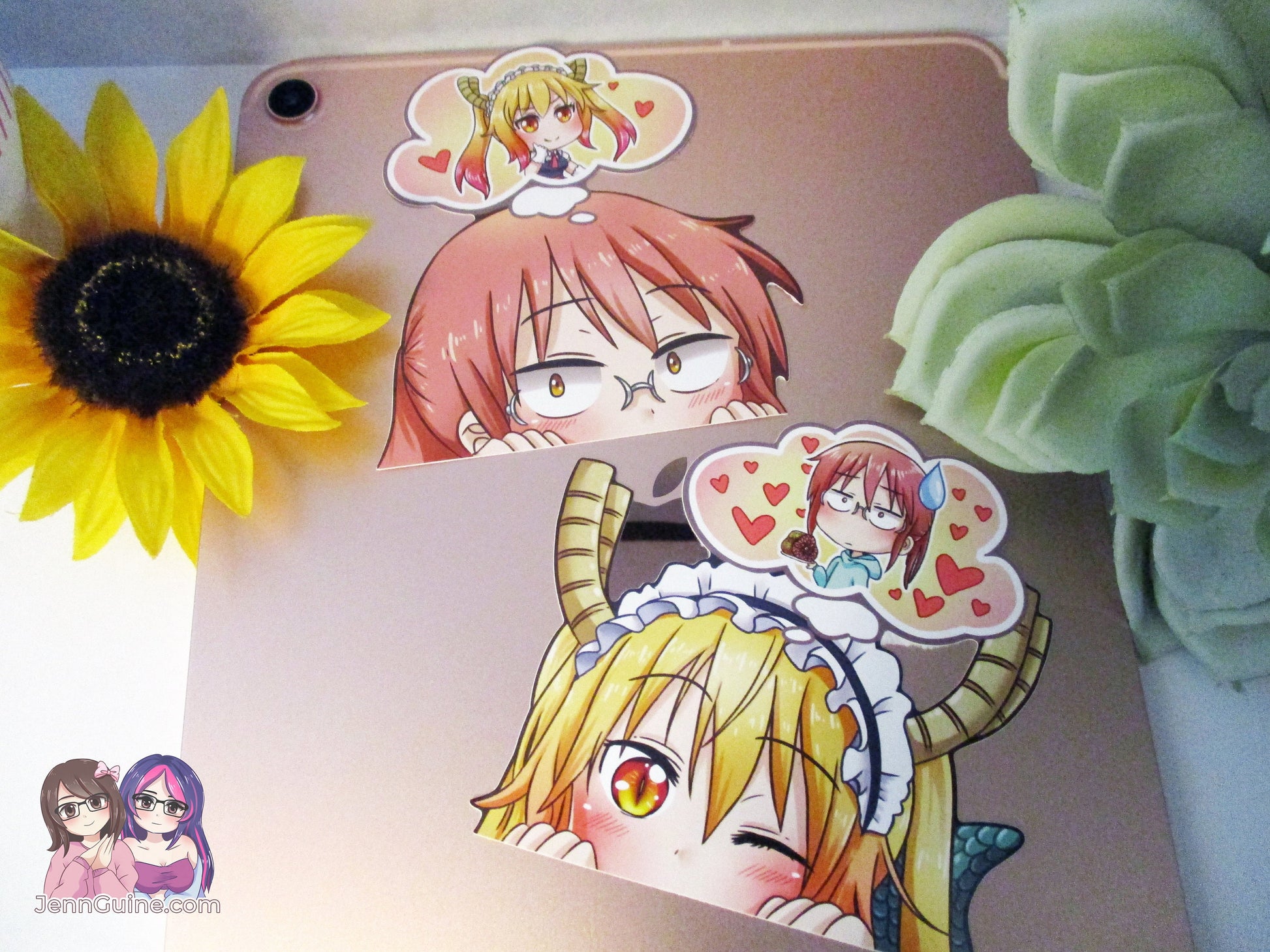Miss Kobayashi x Tohru Dragon Maid 3in Peeker Peeking Sticker Die-Cut Decal