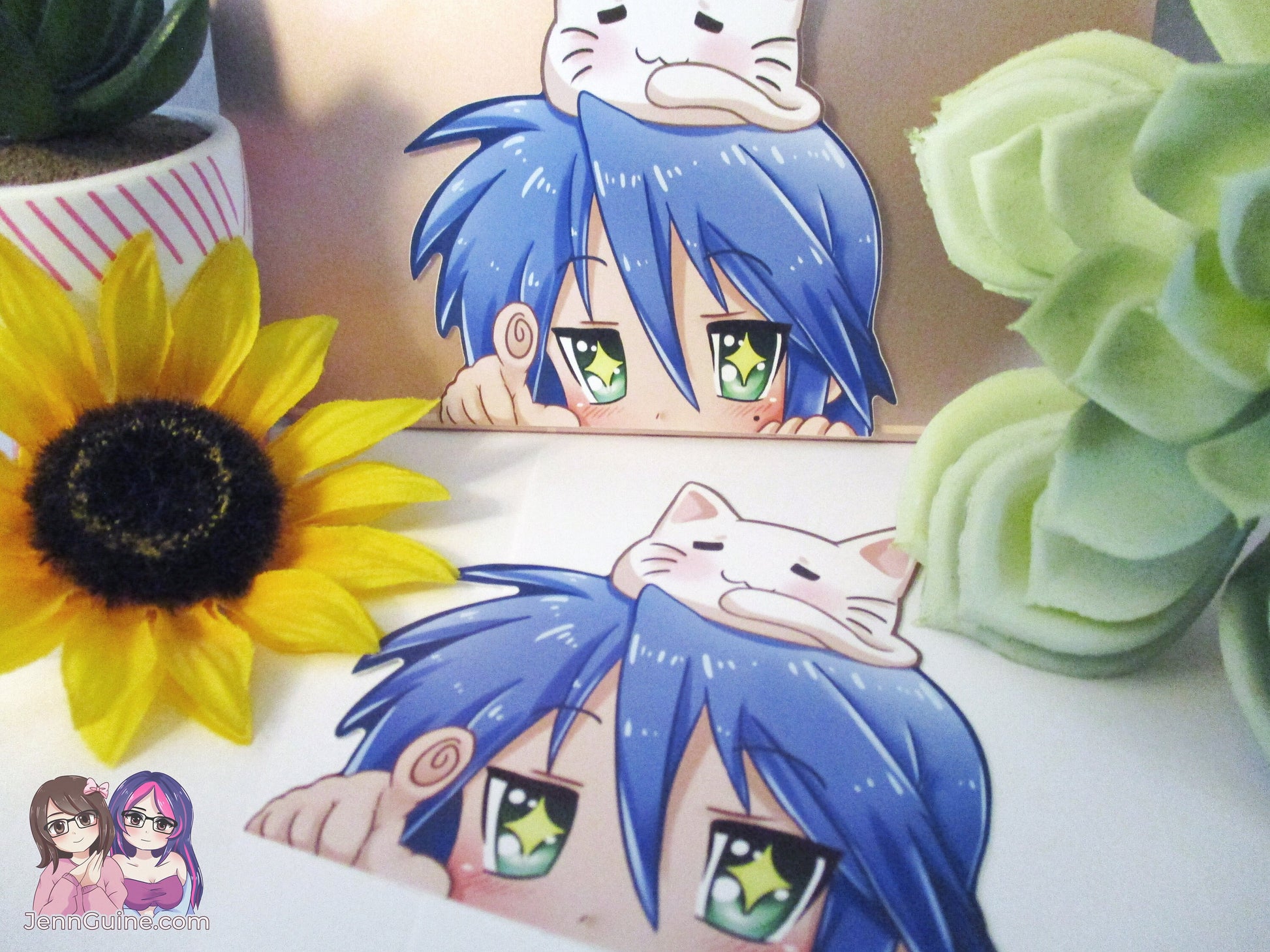 LOW STOCK Konata Izumi L u c k y | S t a r 3in Peeker Peeking Sticker Die-Cut Decal