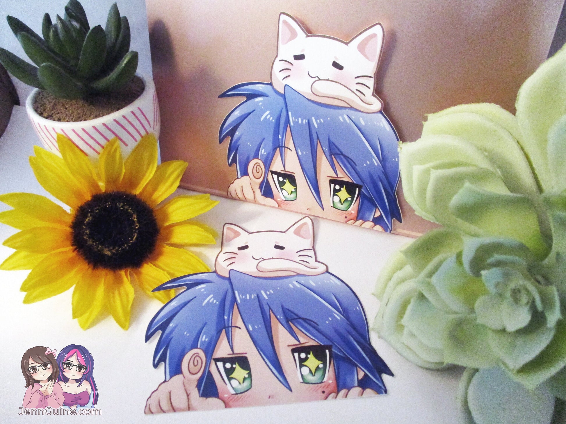 LOW STOCK Konata Izumi L u c k y | S t a r 3in Peeker Peeking Sticker Die-Cut Decal