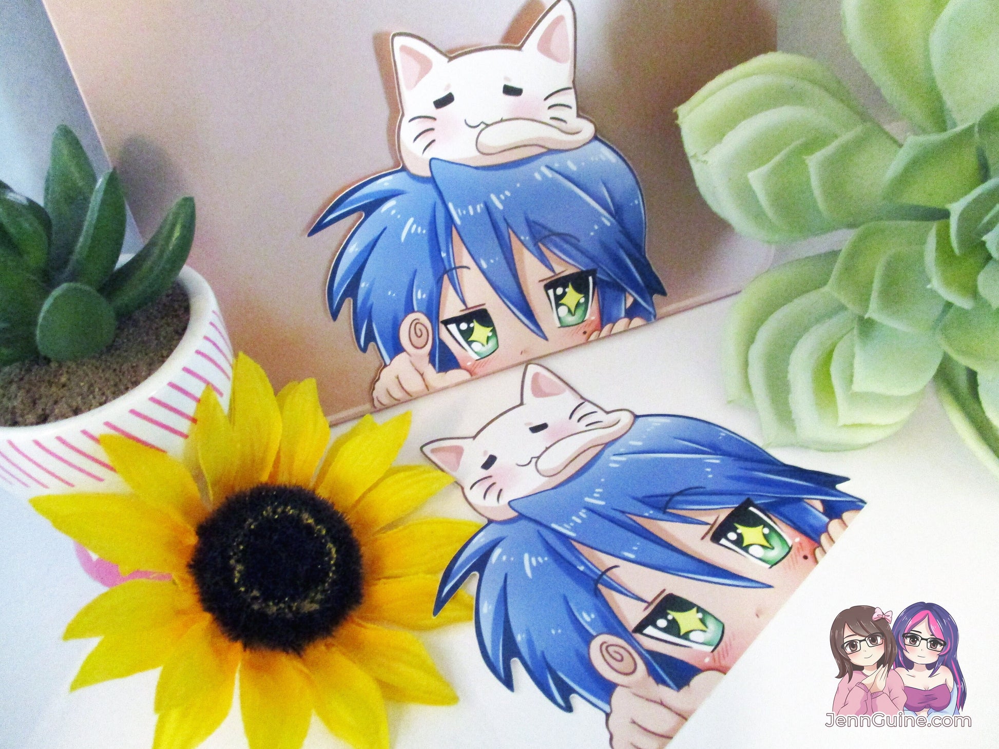 LOW STOCK Konata Izumi L u c k y | S t a r 3in Peeker Peeking Sticker Die-Cut Decal