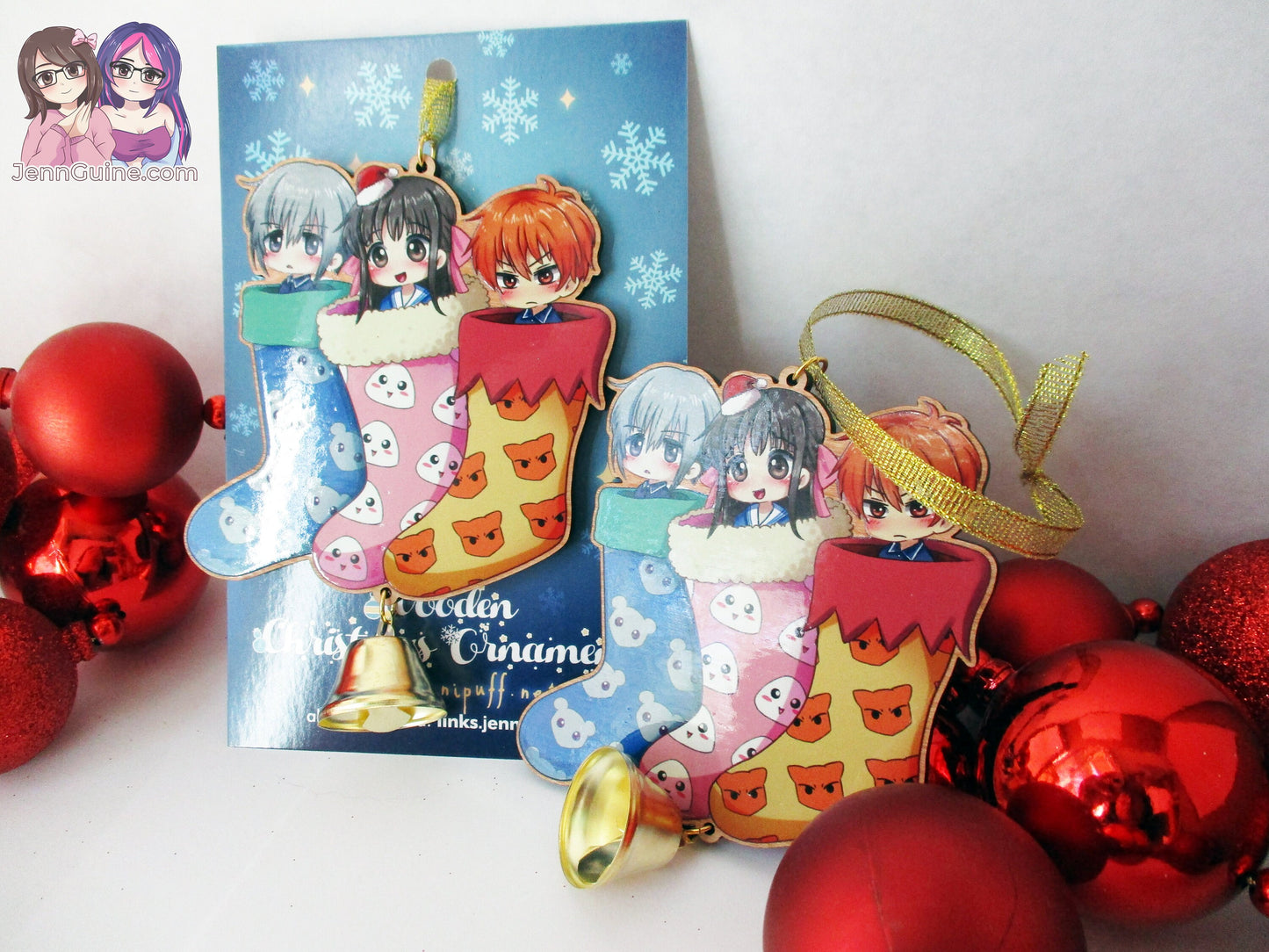 Fruits Basket Wooden Christmas Ornament - Yuki Tohru Kyo Stockings (read description)