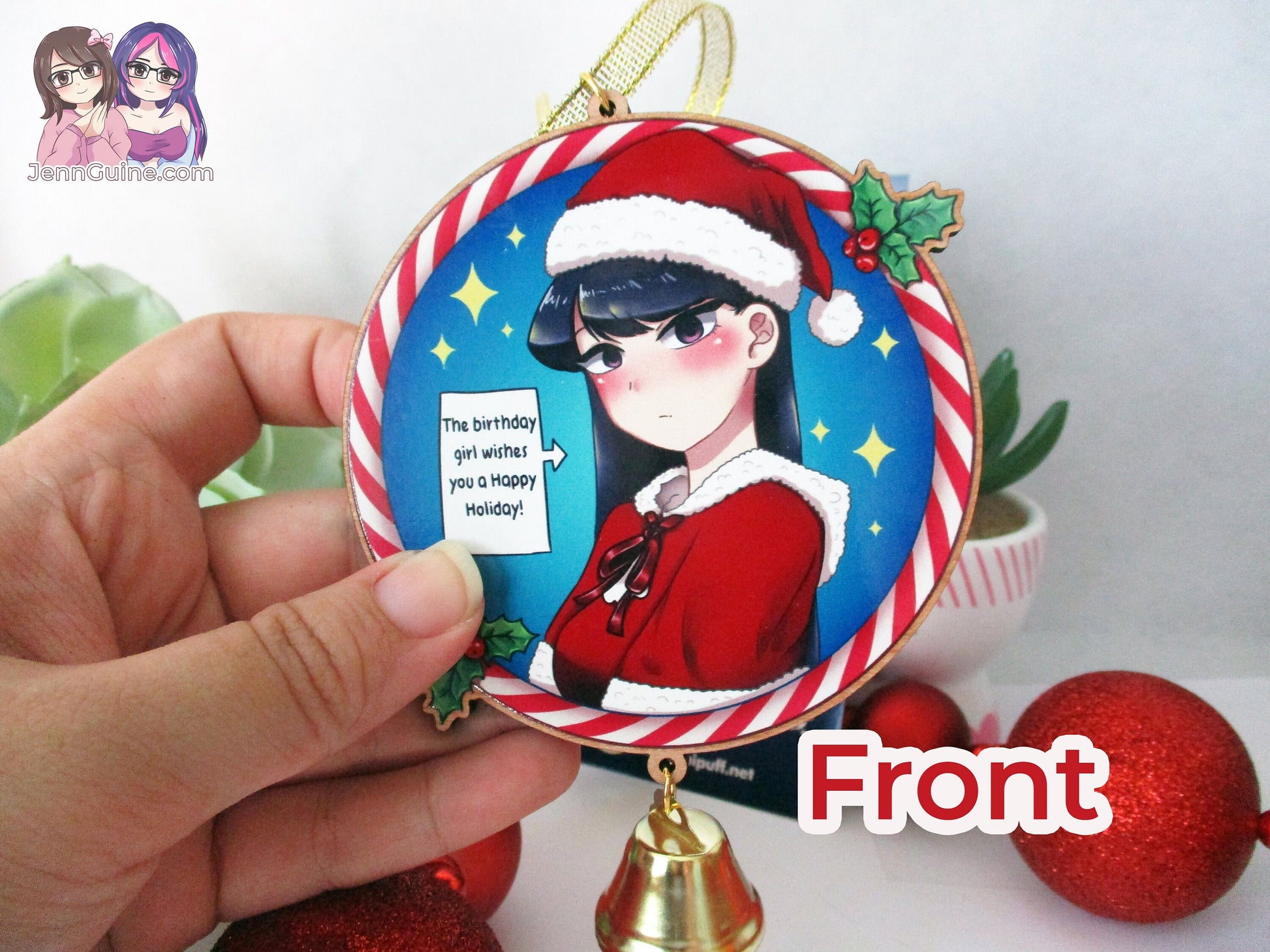 Komi-san Can't Communicate Wooden Christmas Ornament - Komi Birthday Girl (read description) No restocks when sold out