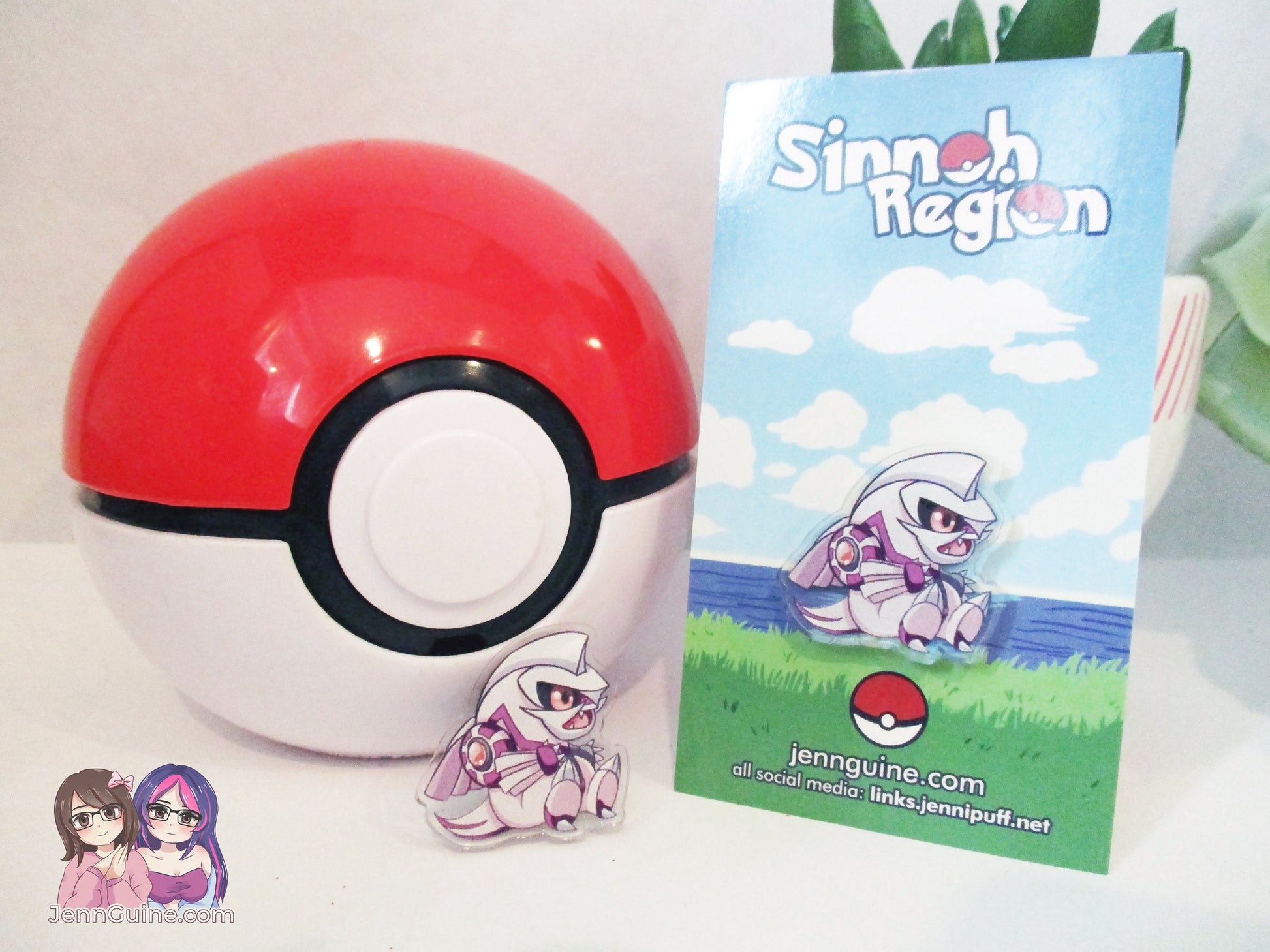 Acrylic Kawaii Chibi Pin - Chibi Palkia Sinnoh Legendary PKMN Brilliant Diamond Shining Pearl