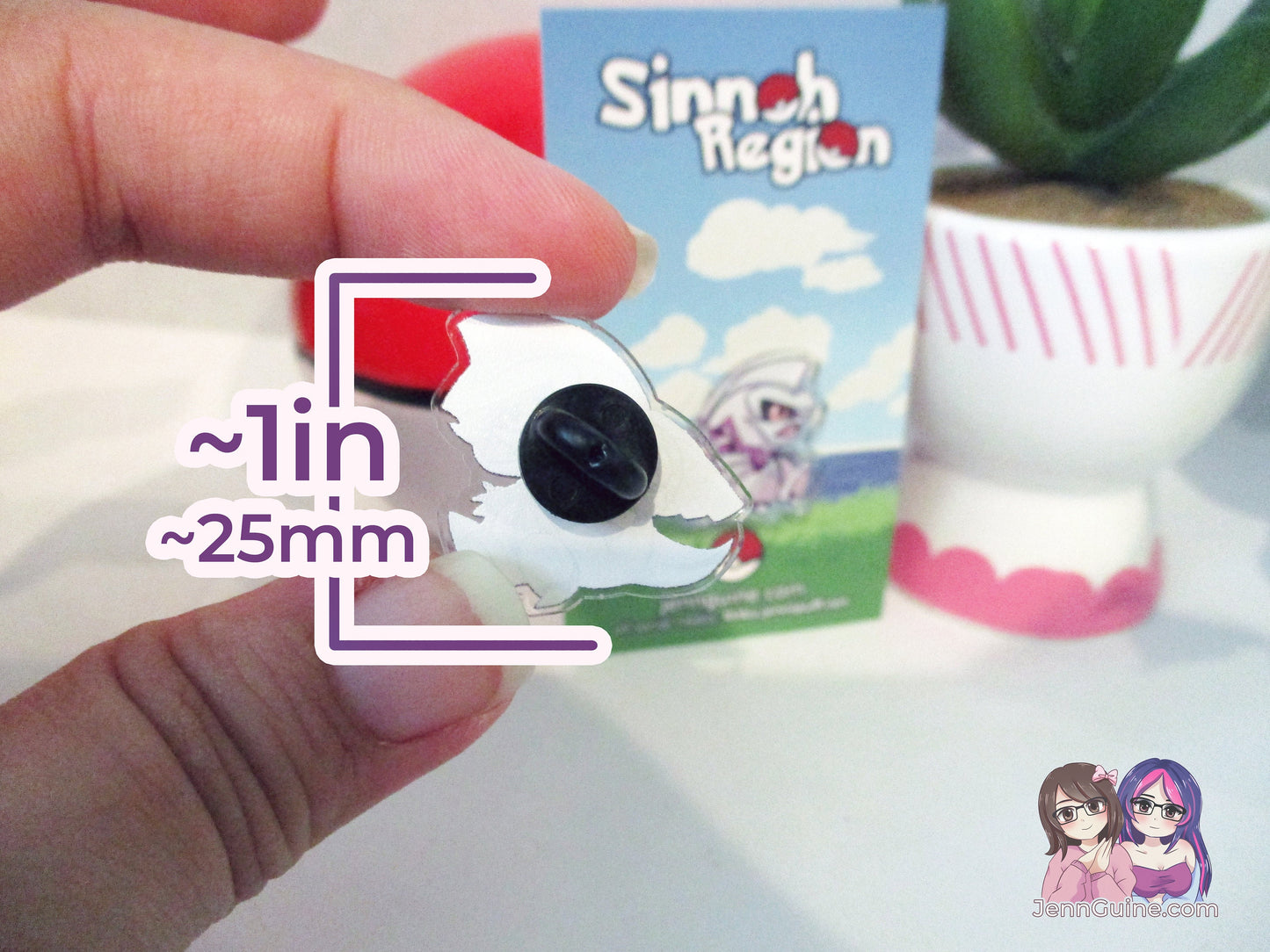 Acrylic Kawaii Chibi Pin - Chibi Palkia Sinnoh Legendary PKMN Brilliant Diamond Shining Pearl