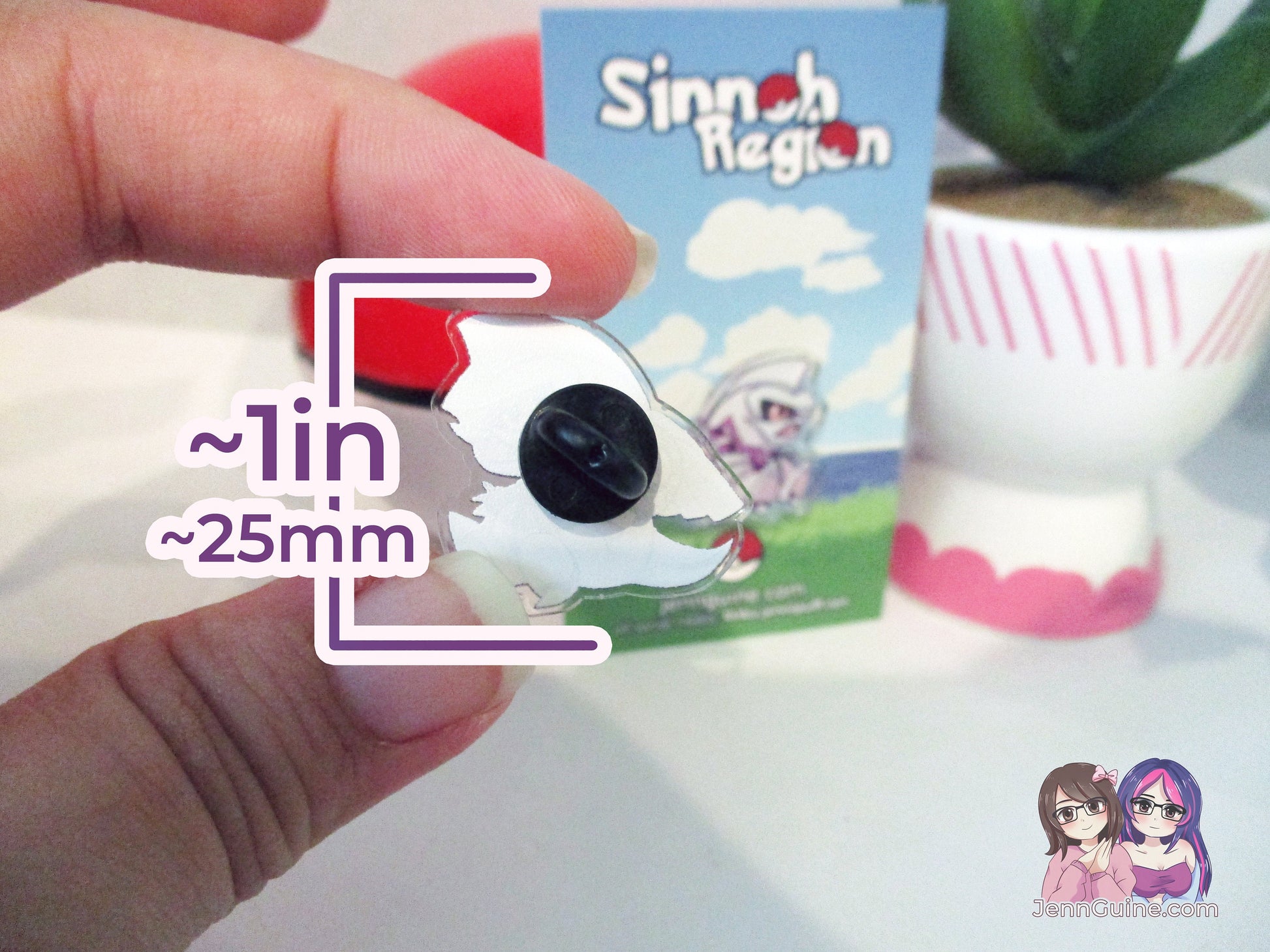 Acrylic Kawaii Chibi Pin - Chibi Palkia Sinnoh Legendary PKMN Brilliant Diamond Shining Pearl
