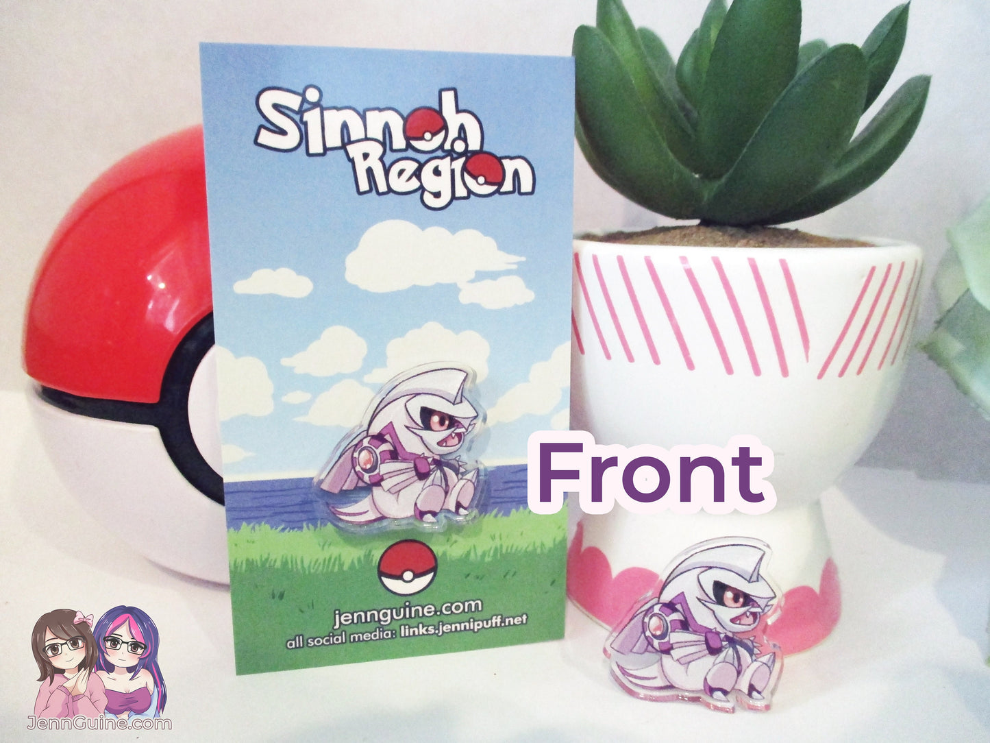 Acrylic Kawaii Chibi Pin - Chibi Palkia Sinnoh Legendary PKMN Brilliant Diamond Shining Pearl