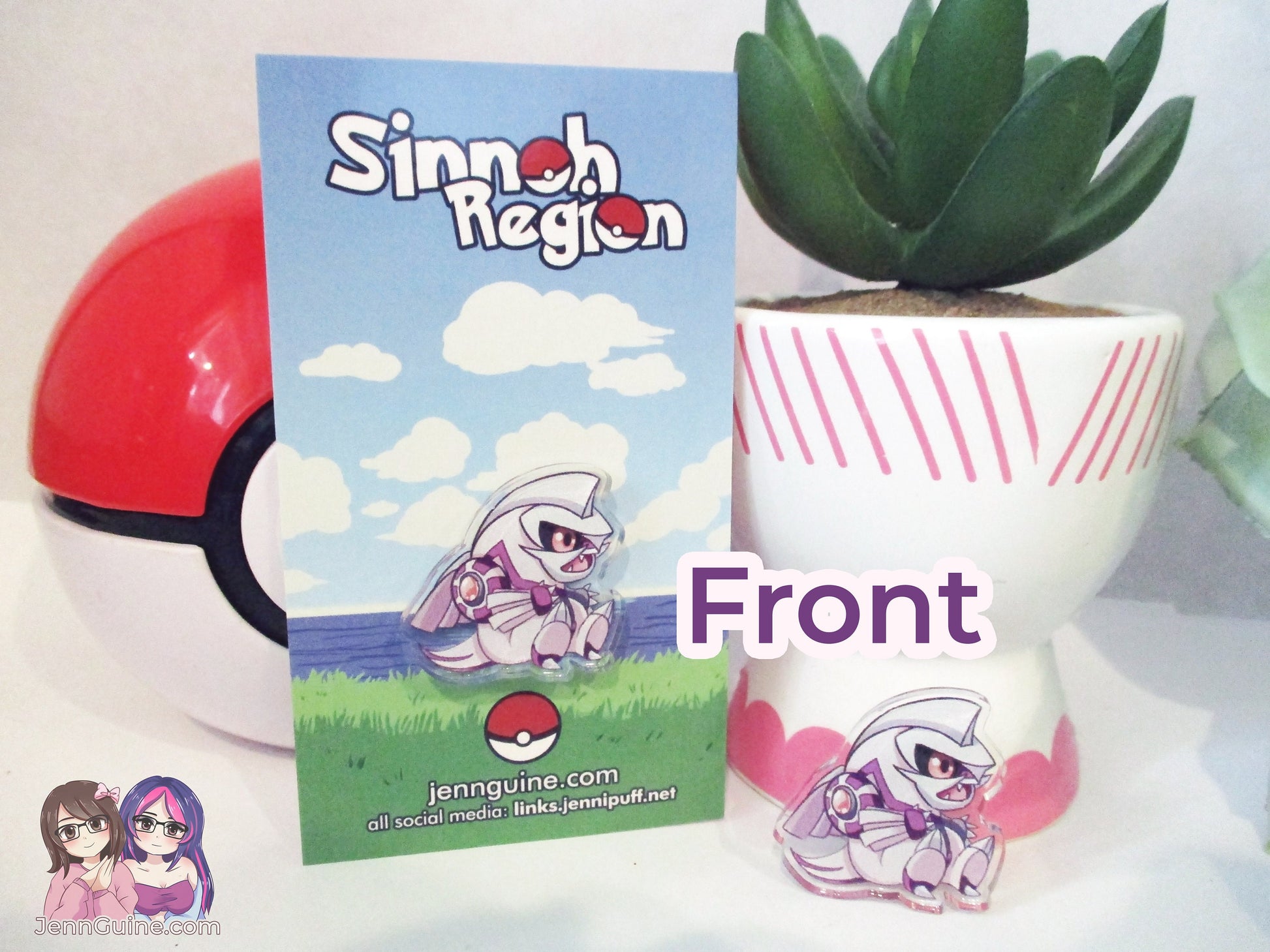 Acrylic Kawaii Chibi Pin - Chibi Palkia Sinnoh Legendary PKMN Brilliant Diamond Shining Pearl