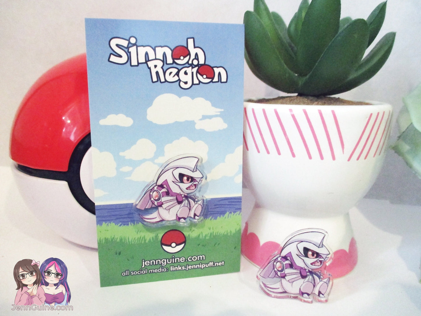 Acrylic Kawaii Chibi Pin - Chibi Palkia Sinnoh Legendary PKMN Brilliant Diamond Shining Pearl