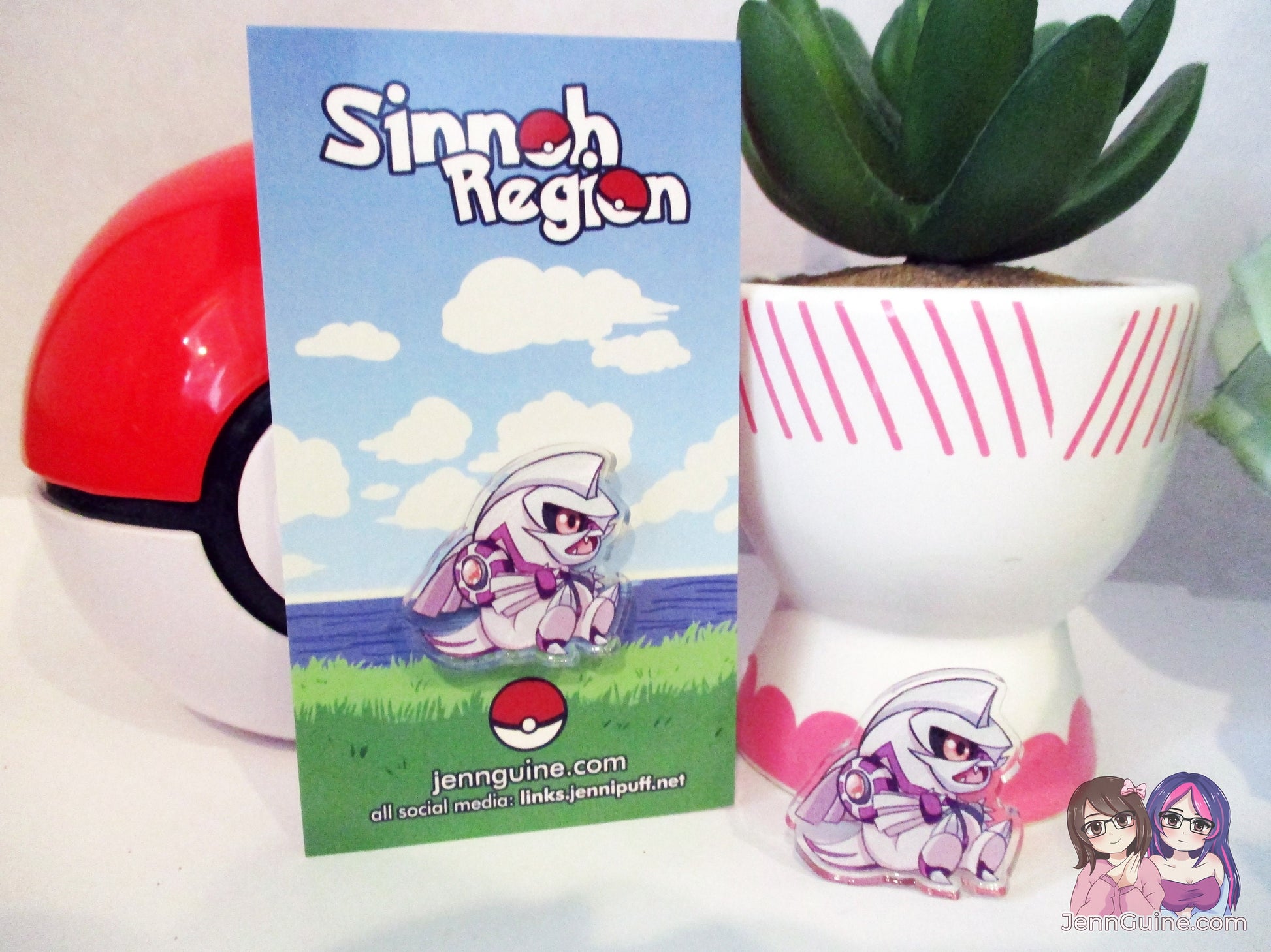 Acrylic Kawaii Chibi Pin - Chibi Palkia Sinnoh Legendary PKMN Brilliant Diamond Shining Pearl