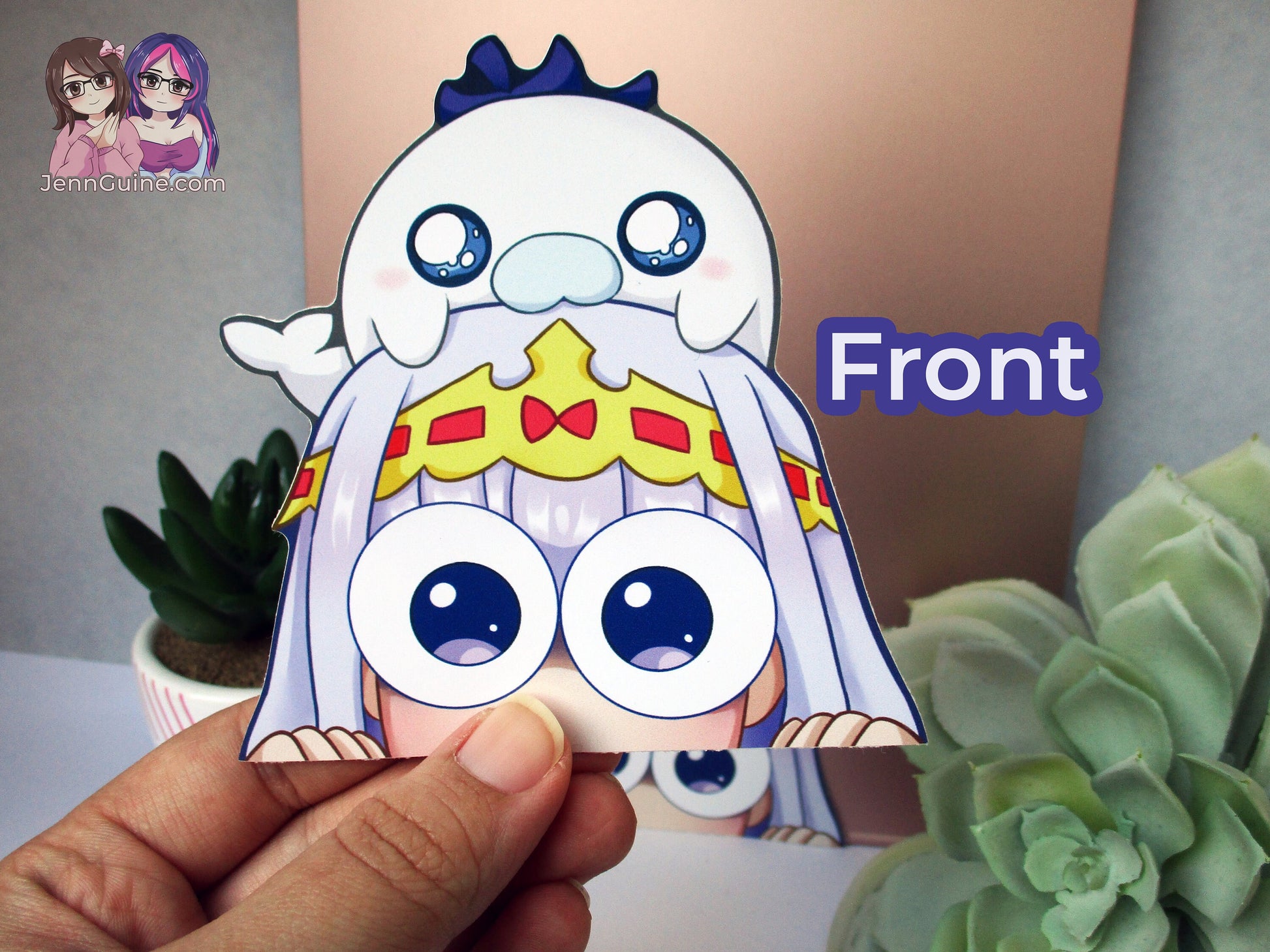 Sleepy Princess Syalis Sya Suya in the Demon Castle 3in Peeker Peeking Sticker Die-Cut Decal