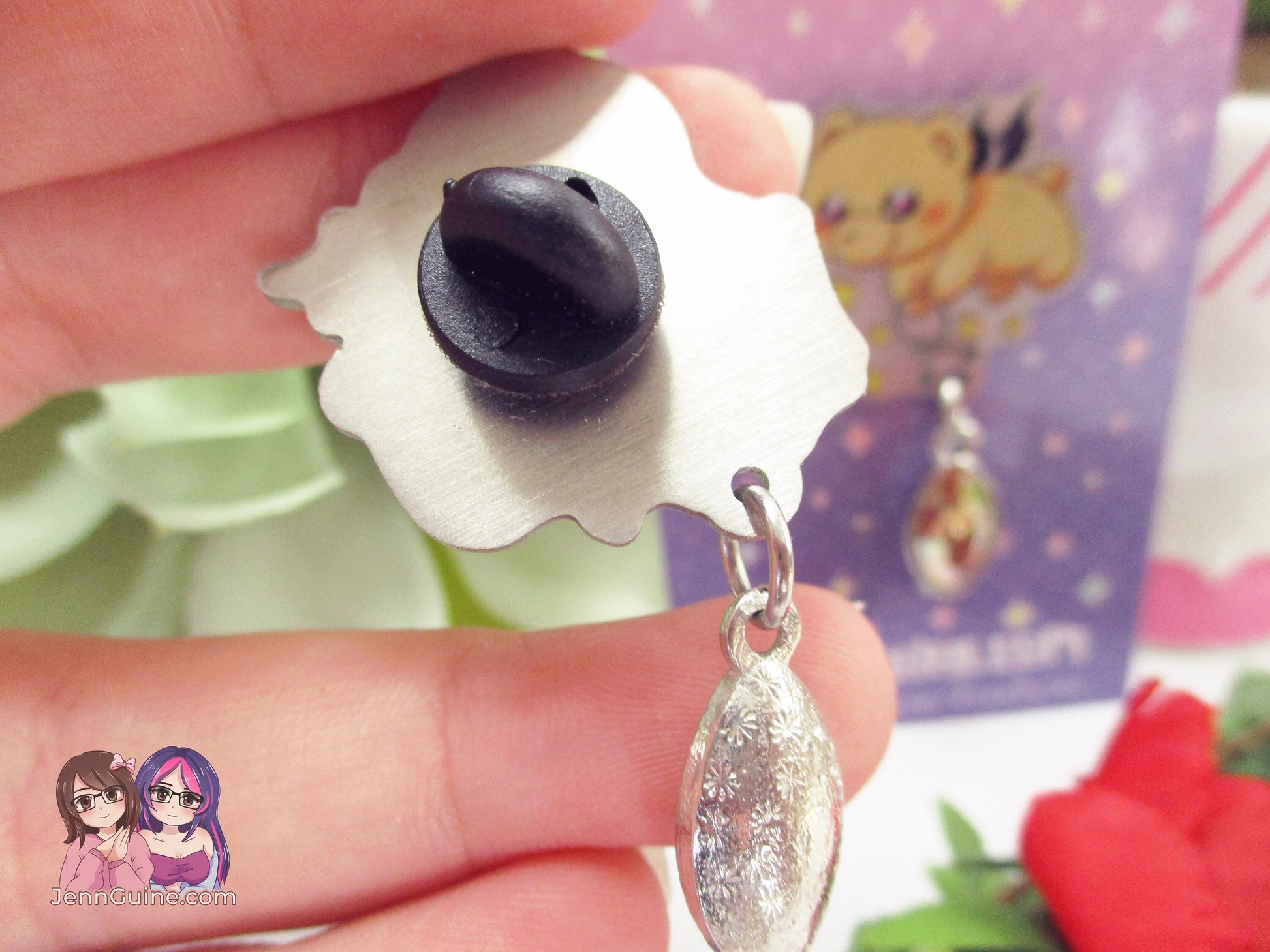 Teddy Demon Sleepy Princess Eco Stainless Steel Metal Pin with Off White Crystal - Not Enamel Pin - Limited Qty - Please read description