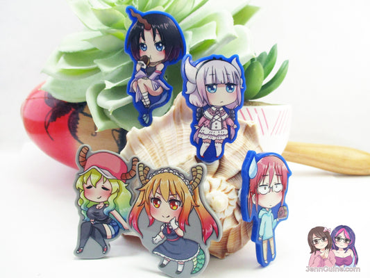 Acrylic Magnet Set / Miss Kobayashi's Dragon Maid Kobayashi Tohru Lucoa Kanna Elma Neodymium Magnets, No Restocks once Sold Out