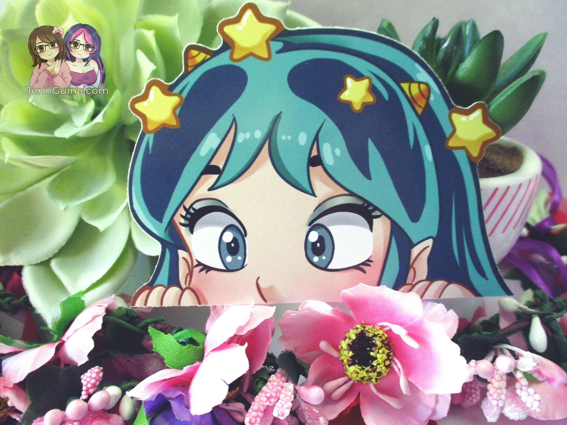 Lum Invader 3in Peeker Peeking Sticker Die-Cut Anime Decal