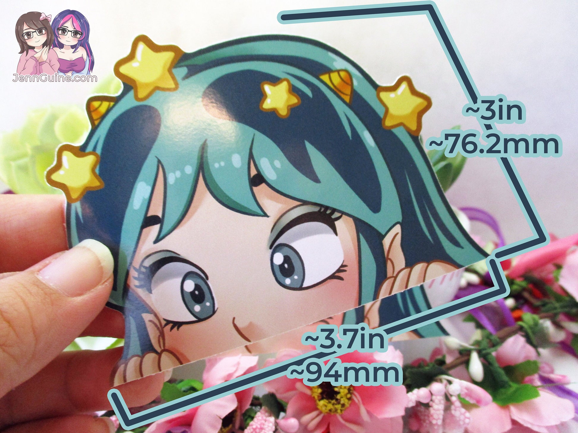Lum Invader 3in Peeker Peeking Sticker Die-Cut Anime Decal