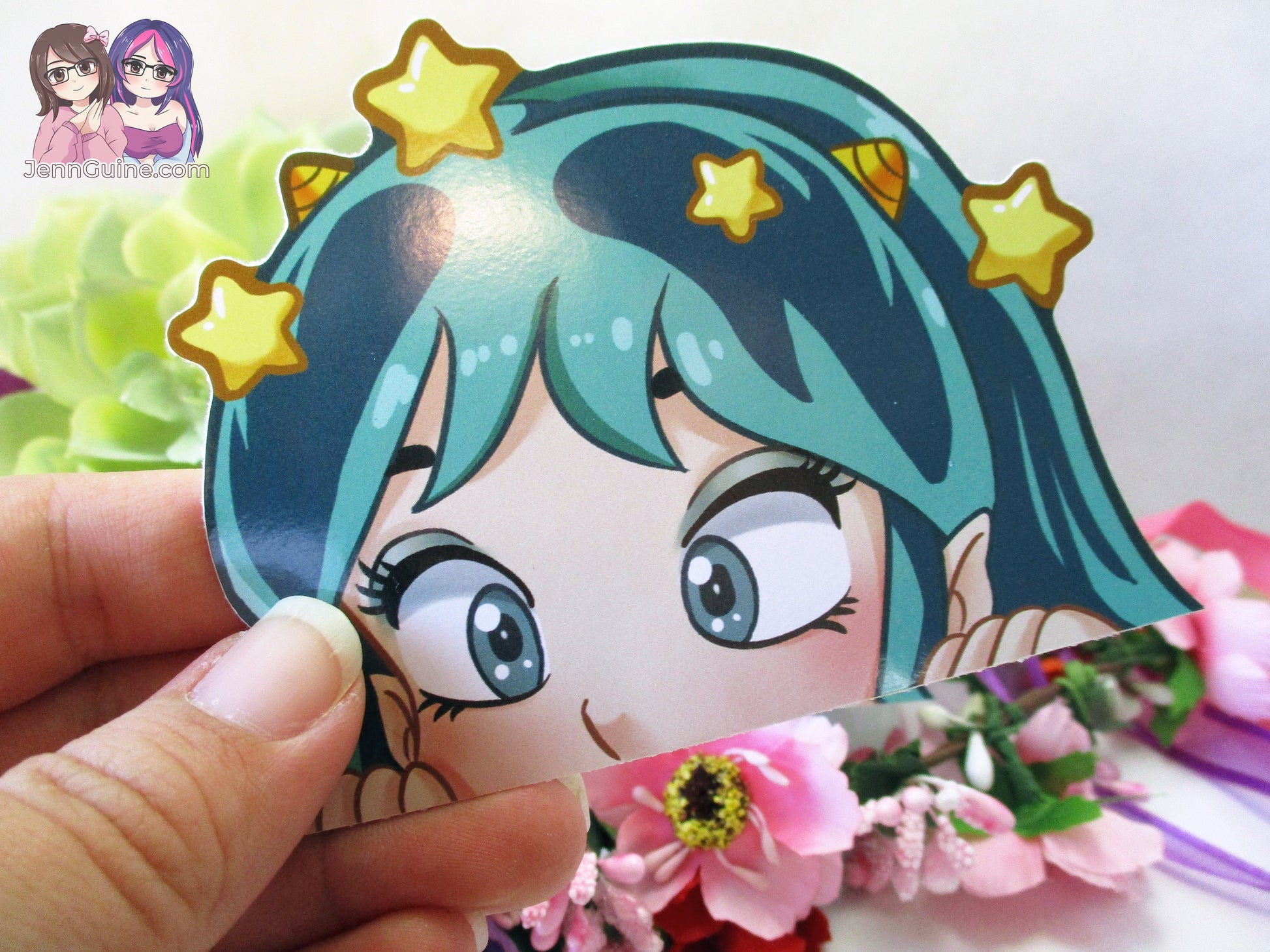 Lum Invader 3in Peeker Peeking Sticker Die-Cut Anime Decal
