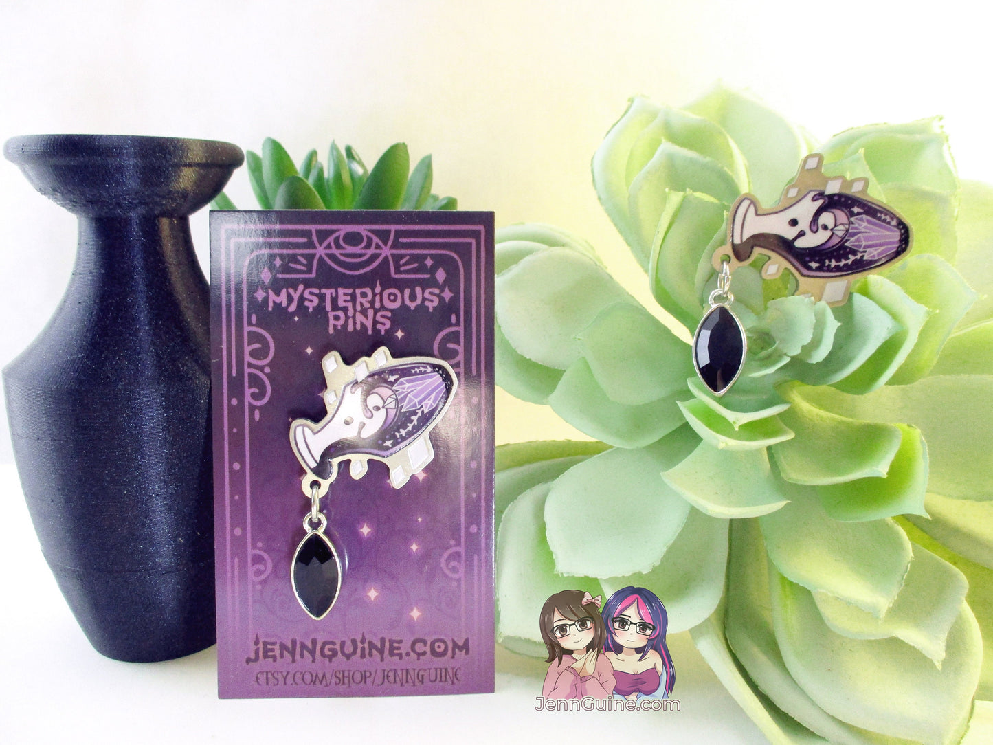 Dark Potion Eco Stainless Steel Metal Pin with Black Crystal Not Enamel Pin - Halloween Spooky Limited Quantity - Please read description