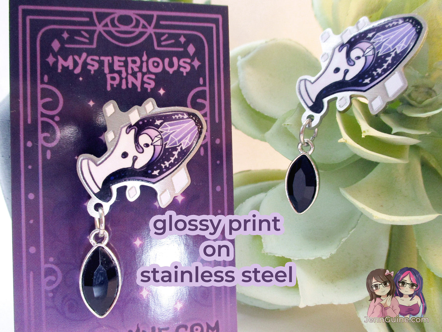 Dark Potion Eco Stainless Steel Metal Pin with Black Crystal Not Enamel Pin - Halloween Spooky Limited Quantity - Please read description