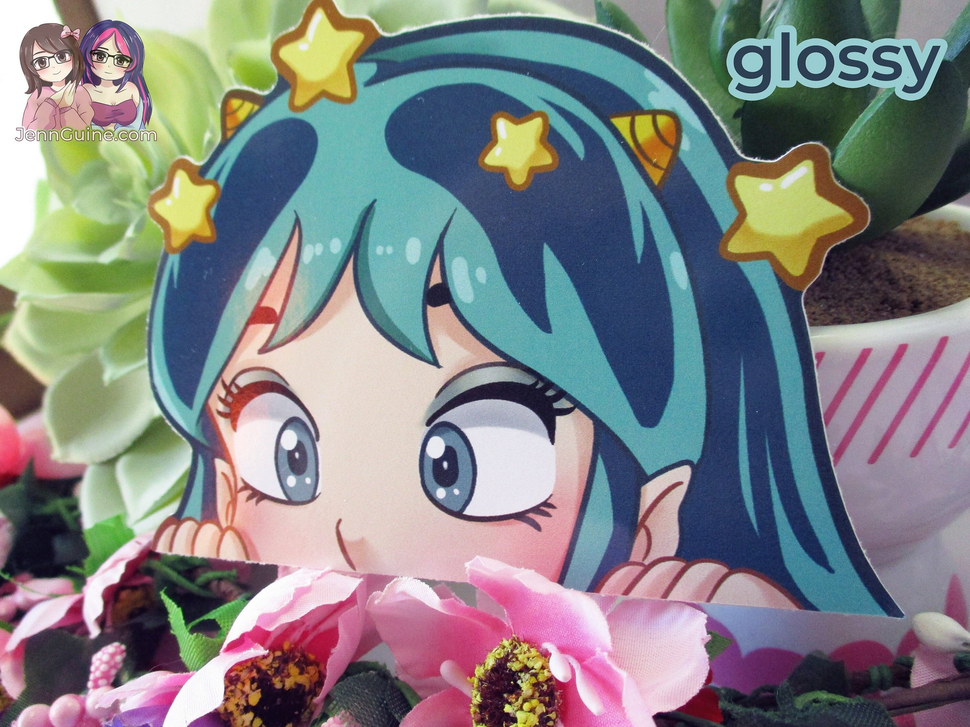 Lum Invader 3in Peeker Peeking Sticker Die-Cut Anime Decal
