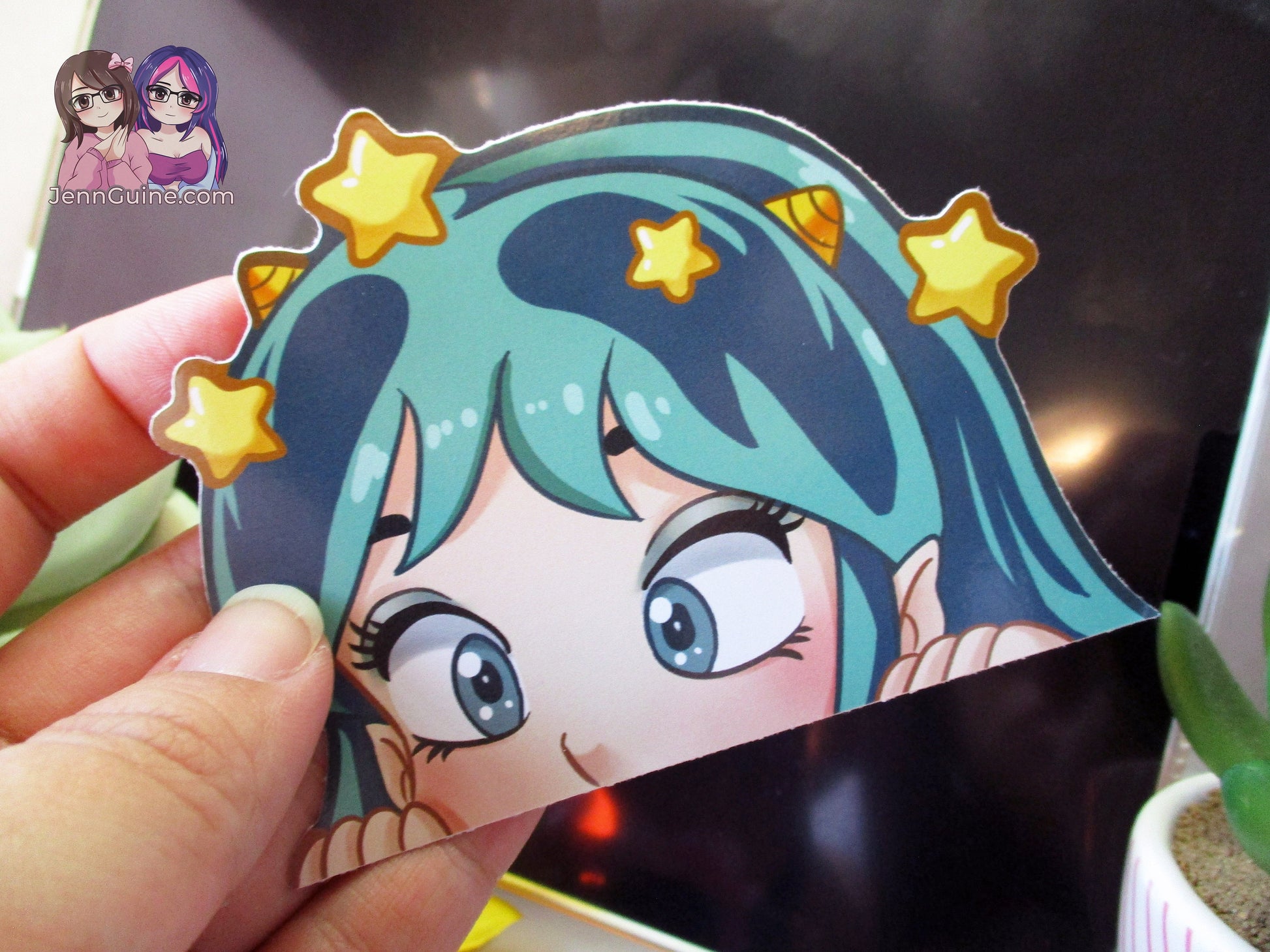 Lum Invader 3in Peeker Peeking Sticker Die-Cut Anime Decal