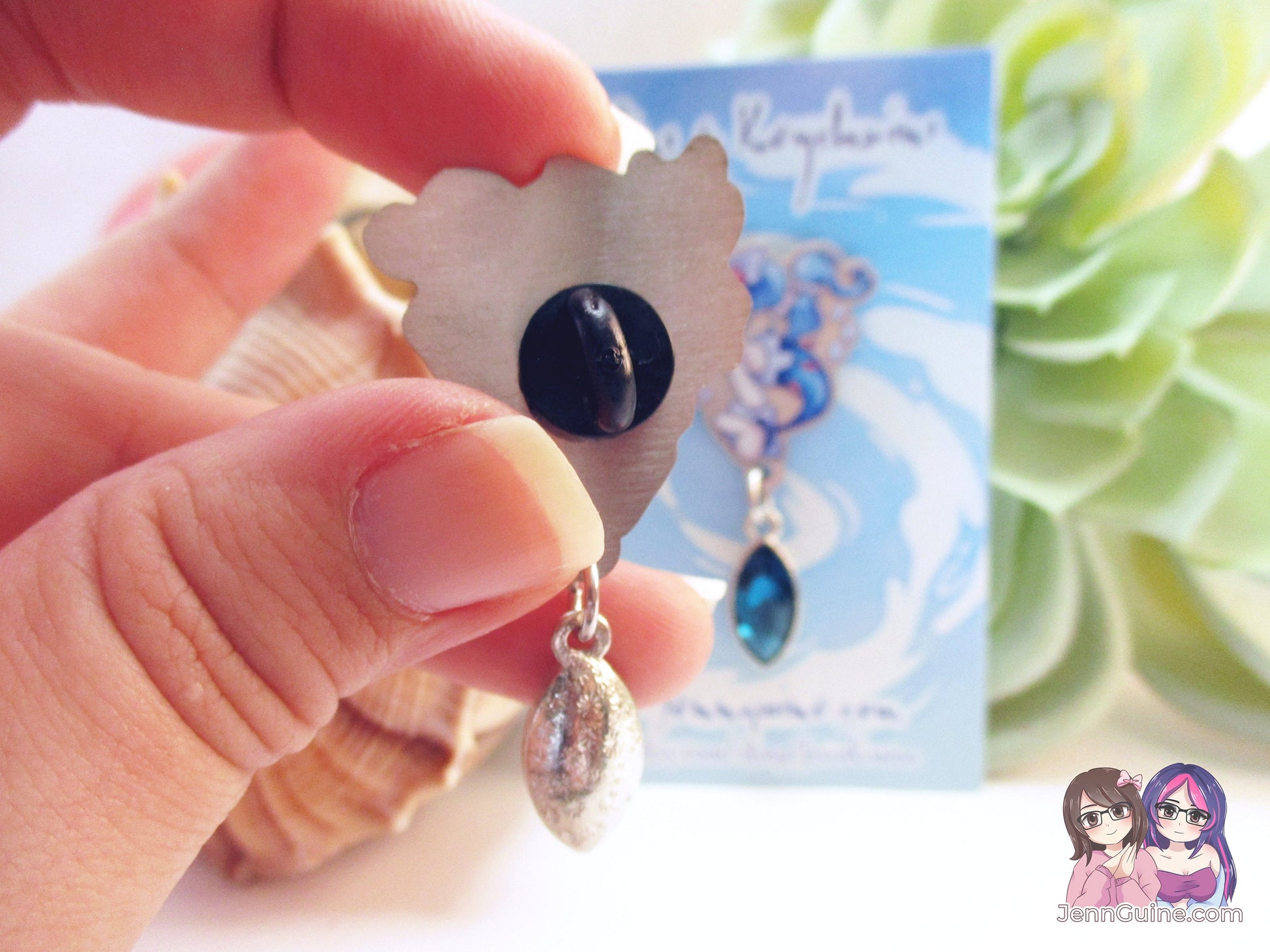 Primarina Water PKMN Eco Stainless Steel Metal Pin with Blue Crystal - Not Enamel Pin - Limited Qty - Please read description