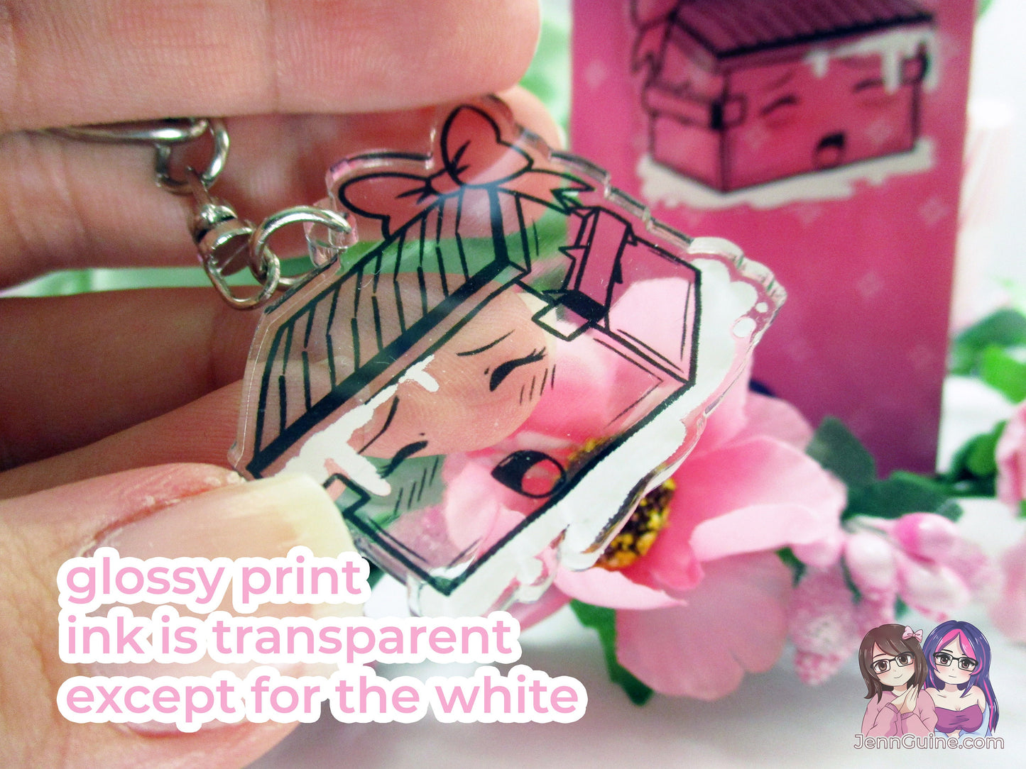 Transparent Double Sided NSFW Sexy Lewd Henti Kawaii Naughty "Cum Dumpster" 1.5in Ahegao Acrylic Keychain