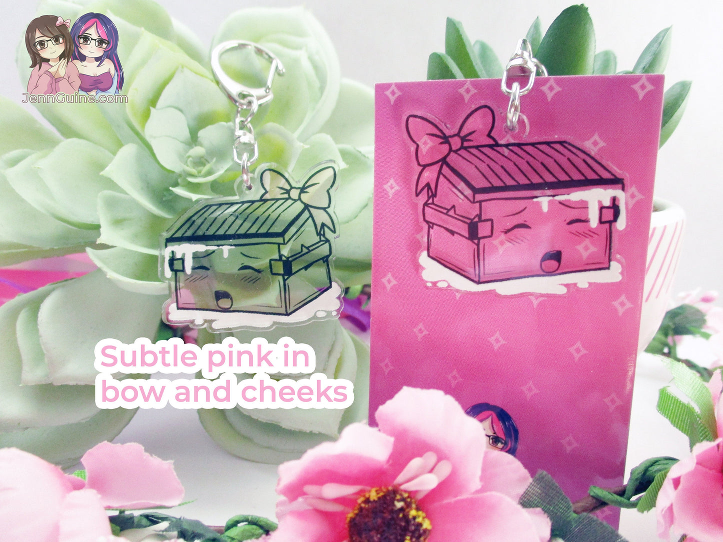 Transparent Double Sided NSFW Sexy Lewd Henti Kawaii Naughty "Cum Dumpster" 1.5in Ahegao Acrylic Keychain