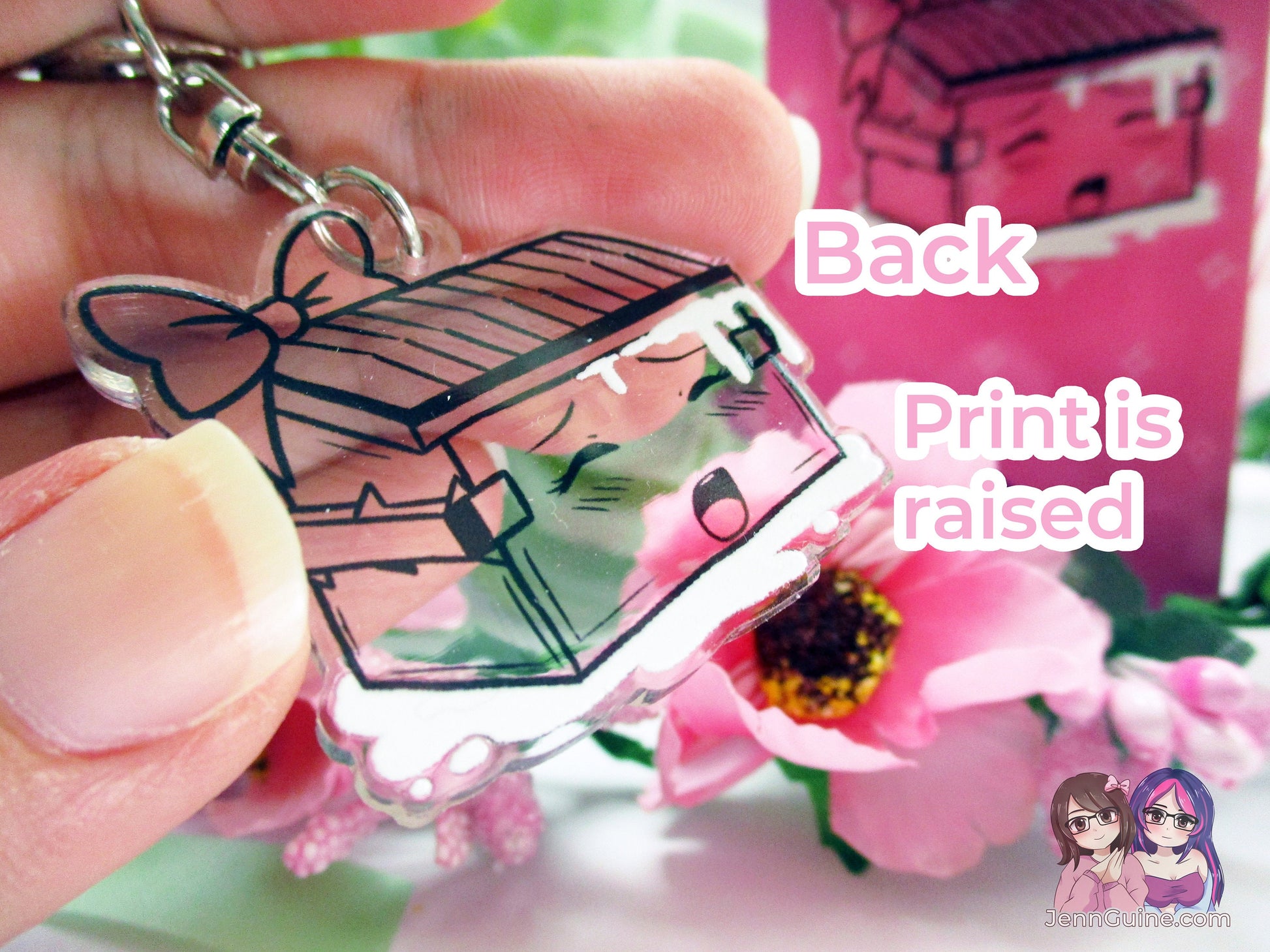 Transparent Double Sided NSFW Sexy Lewd Henti Kawaii Naughty "Cum Dumpster" 1.5in Ahegao Acrylic Keychain