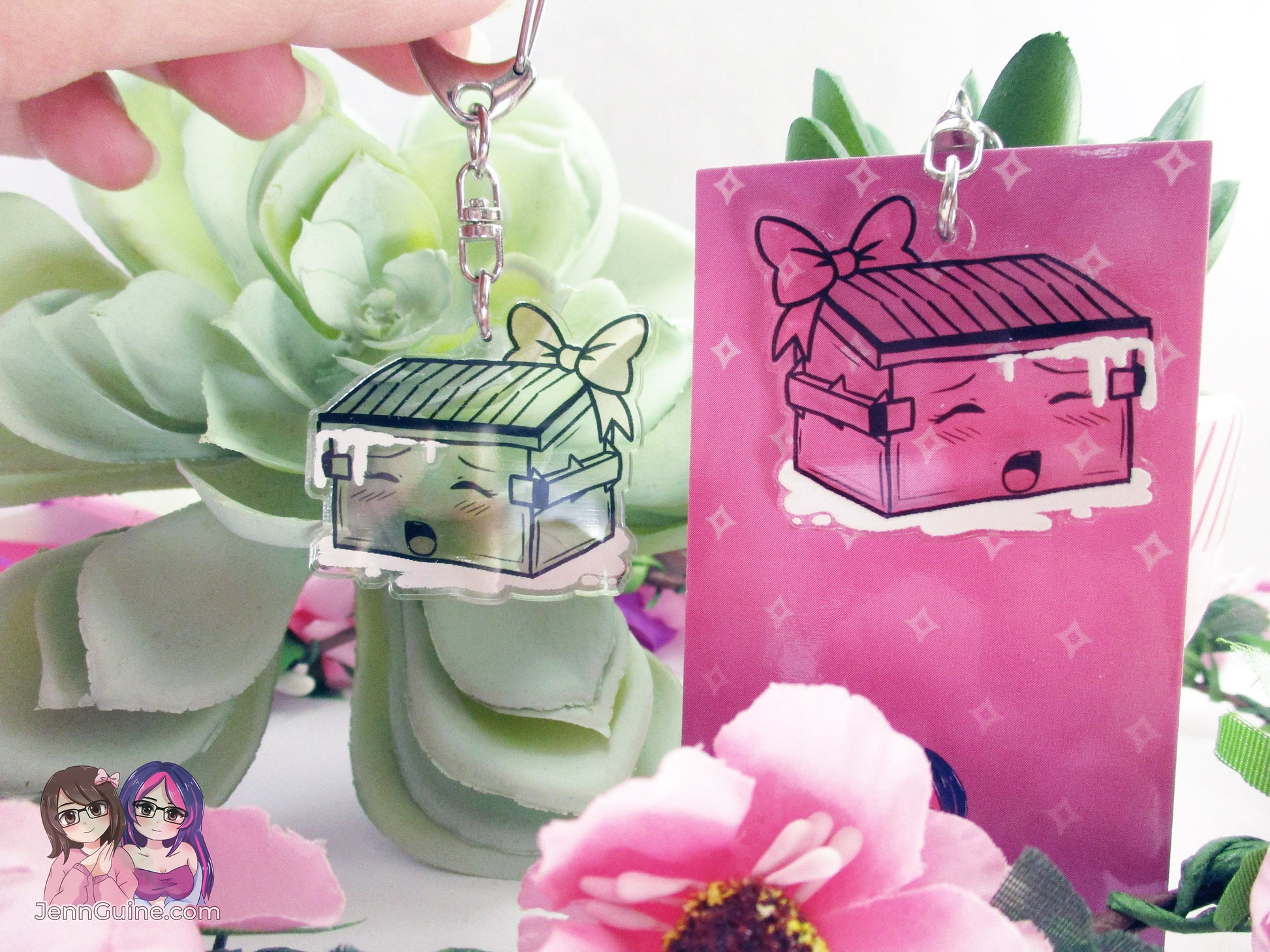 Transparent Double Sided NSFW Sexy Lewd Henti Kawaii Naughty "Cum Dumpster" 1.5in Ahegao Acrylic Keychain