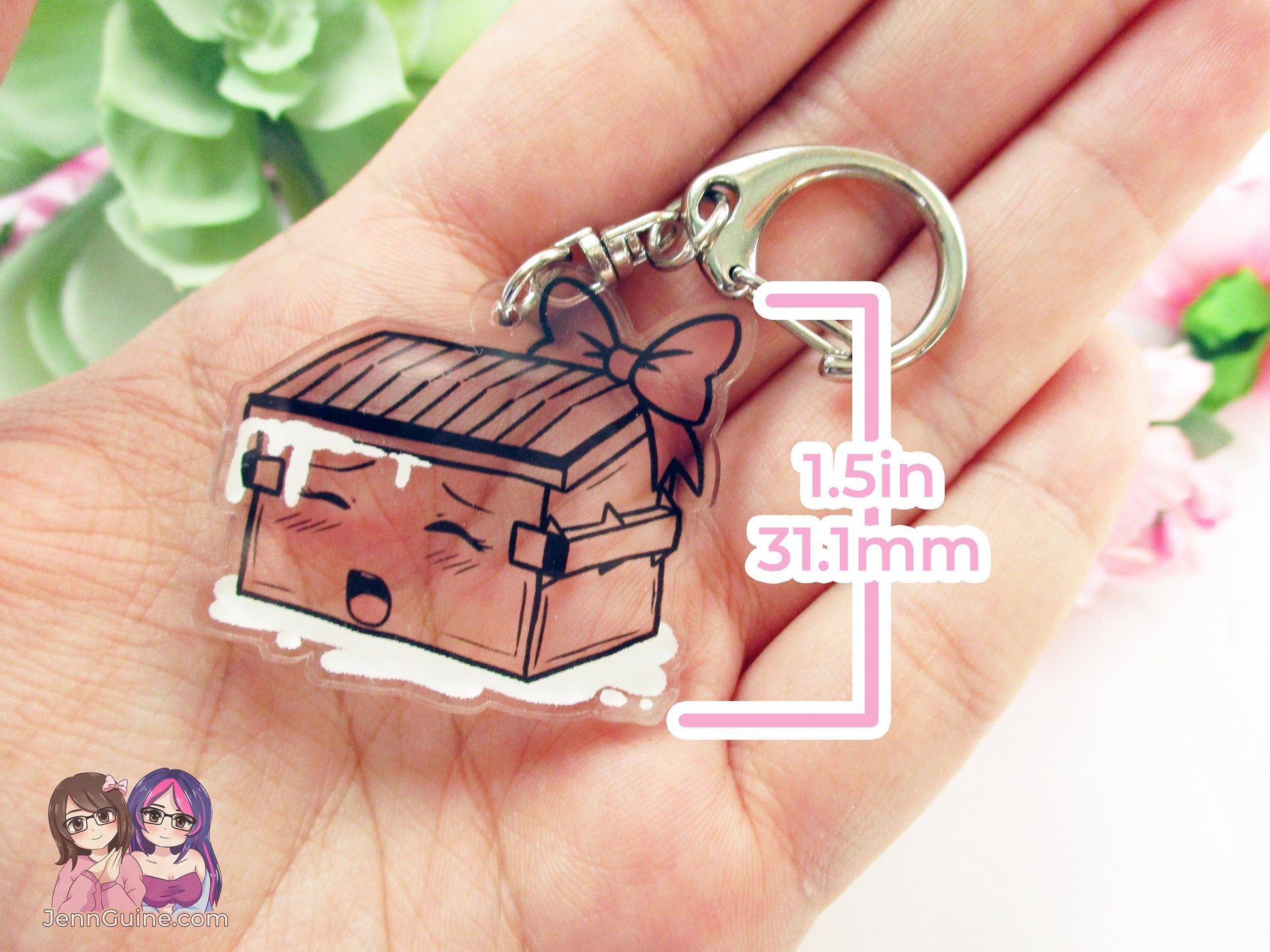 Transparent Double Sided NSFW Sexy Lewd Henti Kawaii Naughty "Cum Dumpster" 1.5in Ahegao Acrylic Keychain