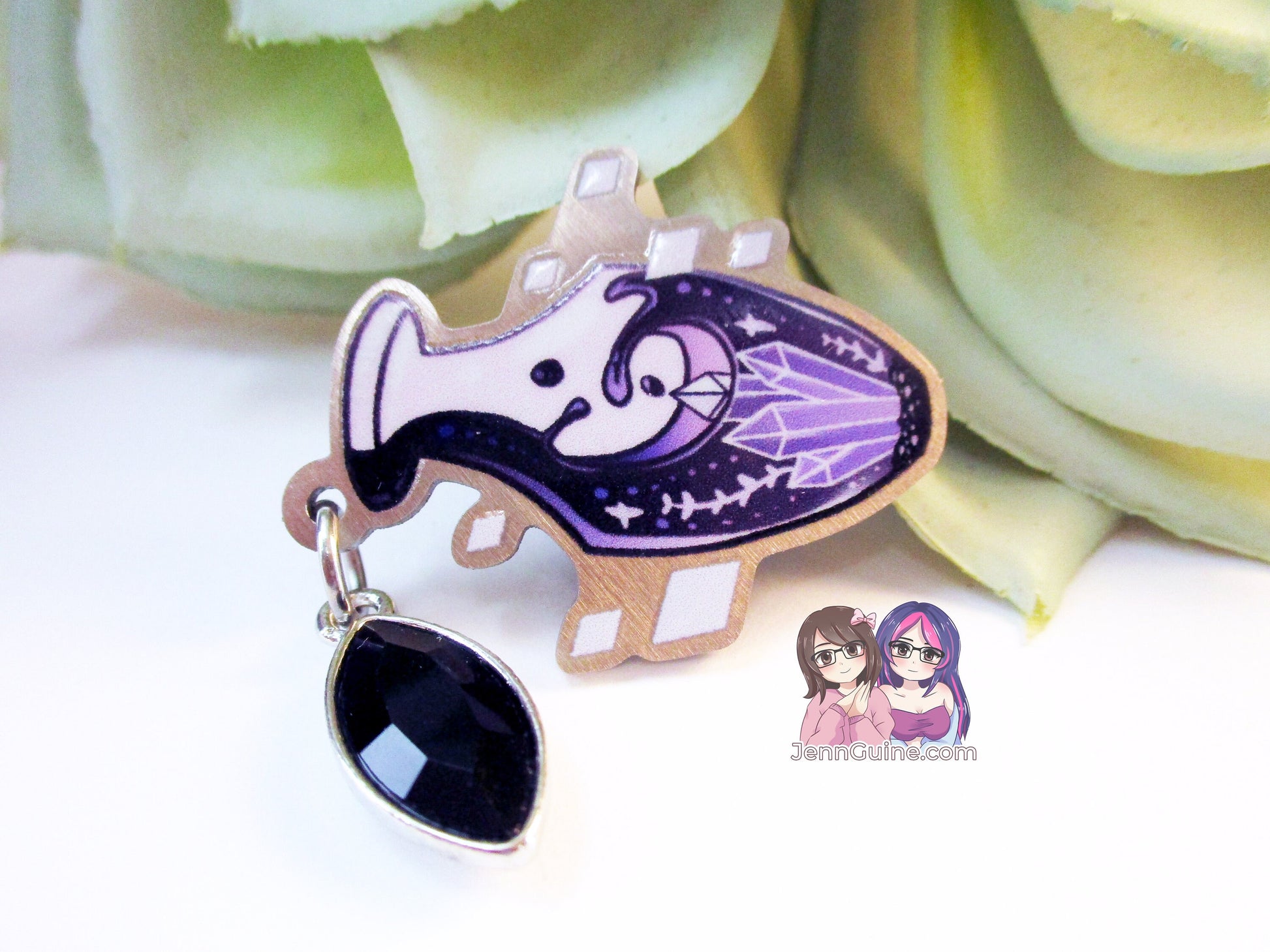 Dark Potion Eco Stainless Steel Metal Pin with Black Crystal Not Enamel Pin - Halloween Spooky Limited Quantity - Please read description