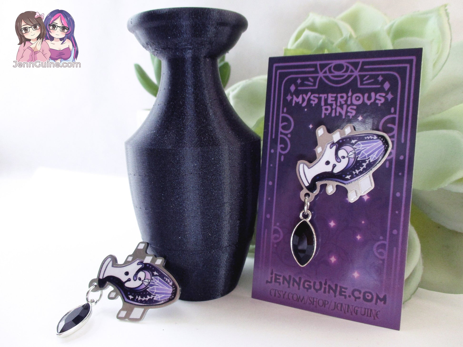 Dark Potion Eco Stainless Steel Metal Pin with Black Crystal Not Enamel Pin - Halloween Spooky Limited Quantity - Please read description