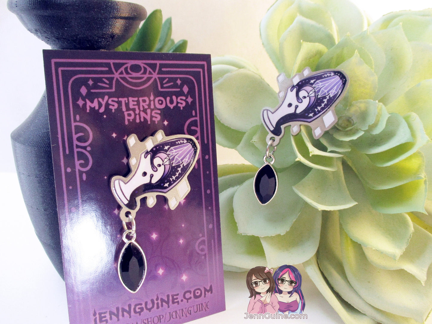 Dark Potion Eco Stainless Steel Metal Pin with Black Crystal Not Enamel Pin - Halloween Spooky Limited Quantity - Please read description