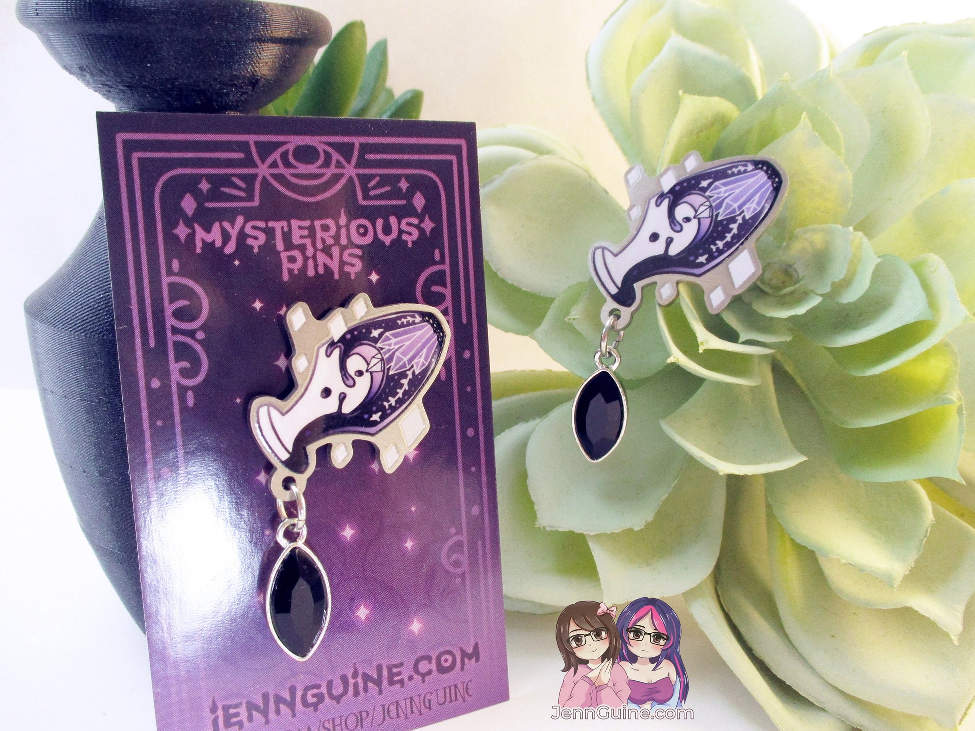 Dark Potion Eco Stainless Steel Metal Pin with Black Crystal Not Enamel Pin - Halloween Spooky Limited Quantity - Please read description
