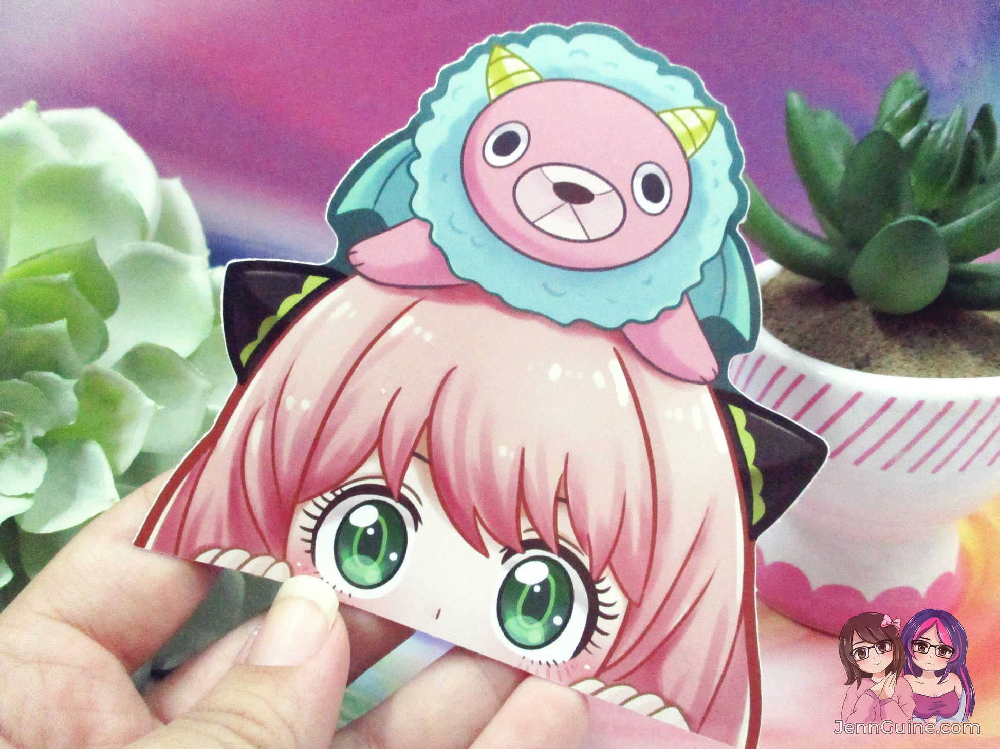 Anya Forger Spy x Family Mr. Chimera 3.5in Kawaii Anime Cute Peeker Peeking Sticker Die-Cut Decal