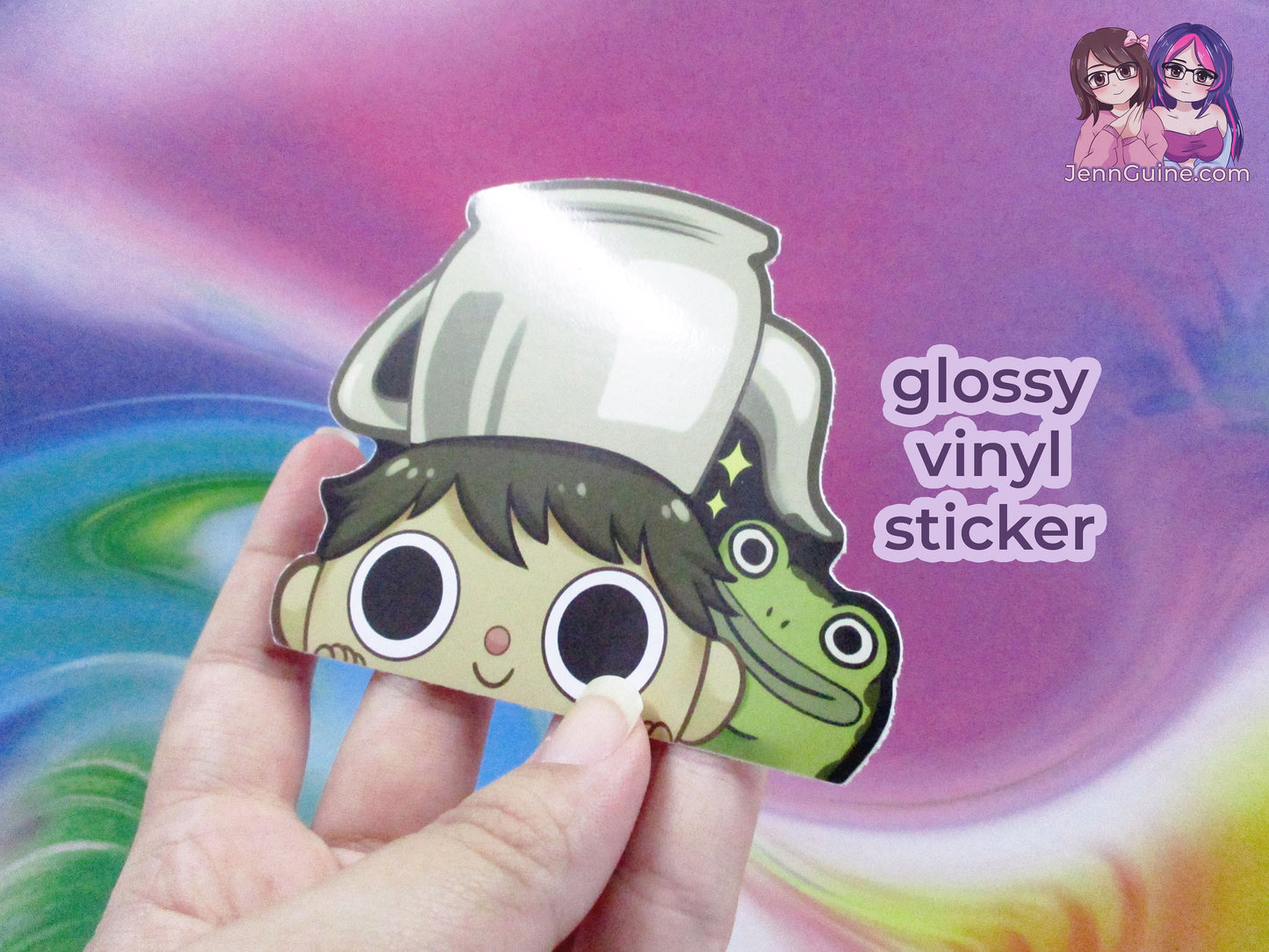 Gregory and Frog Over the Garden Wall 3.5in Cute Peeker Peeking Sticker Die-Cut Decal Greg - Restocked!
