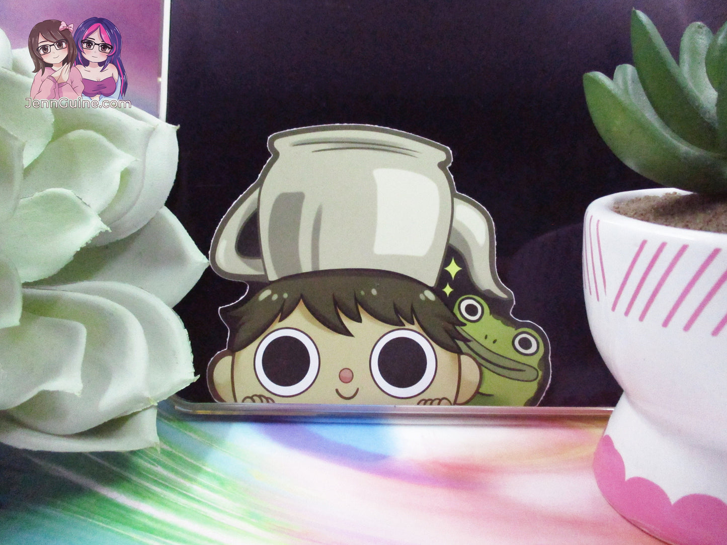 Gregory and Frog Over the Garden Wall 3.5in Cute Peeker Peeking Sticker Die-Cut Decal Greg - Restocked!