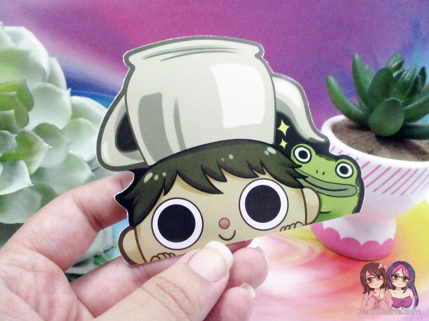 Gregory and Frog Over the Garden Wall 3.5in Cute Peeker Peeking Sticker Die-Cut Decal Greg - Restocked!